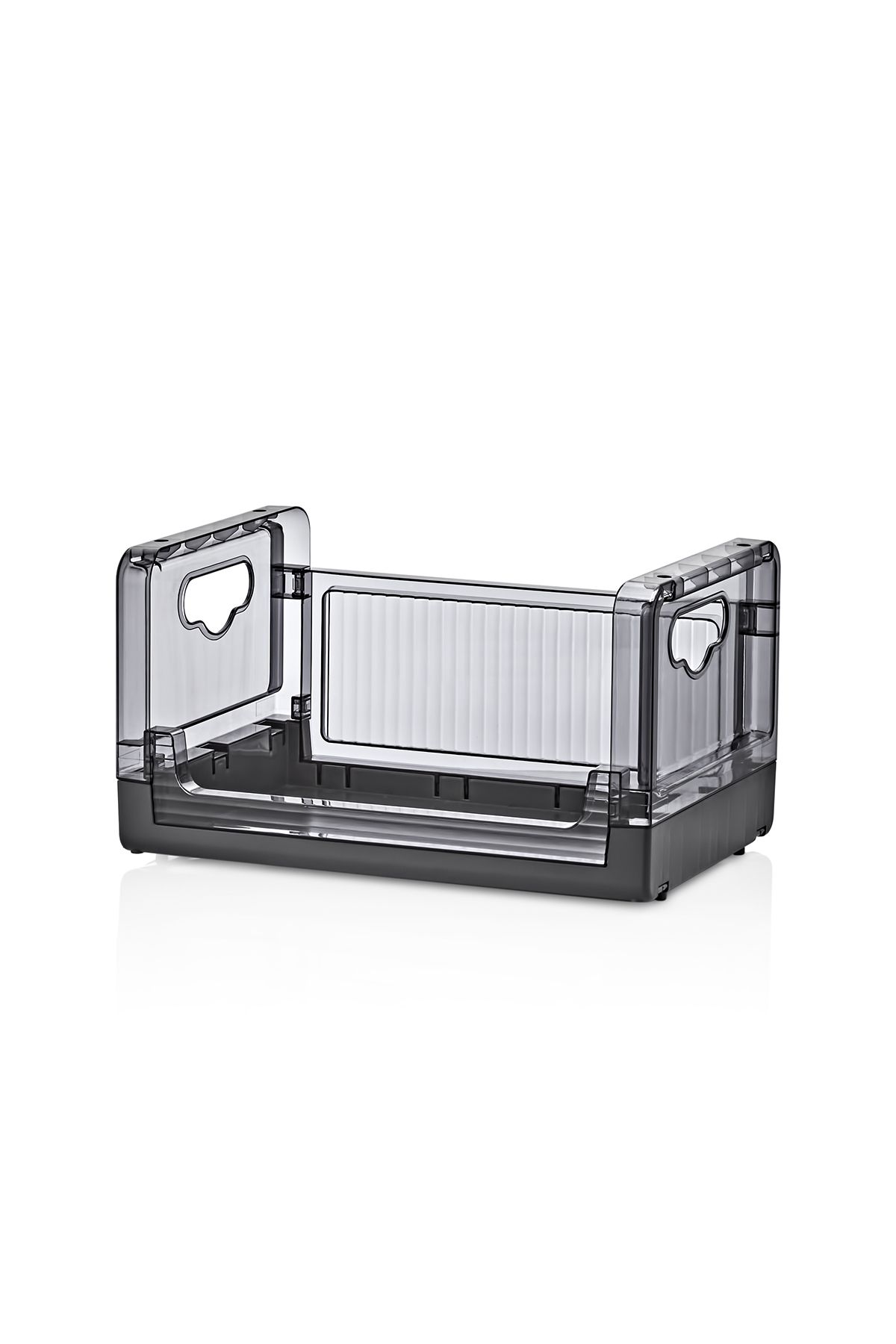 MissClean-Anthracite 4-Piece Organizer - Stackable and Folding, Movable Storage Rack with Wheels 7