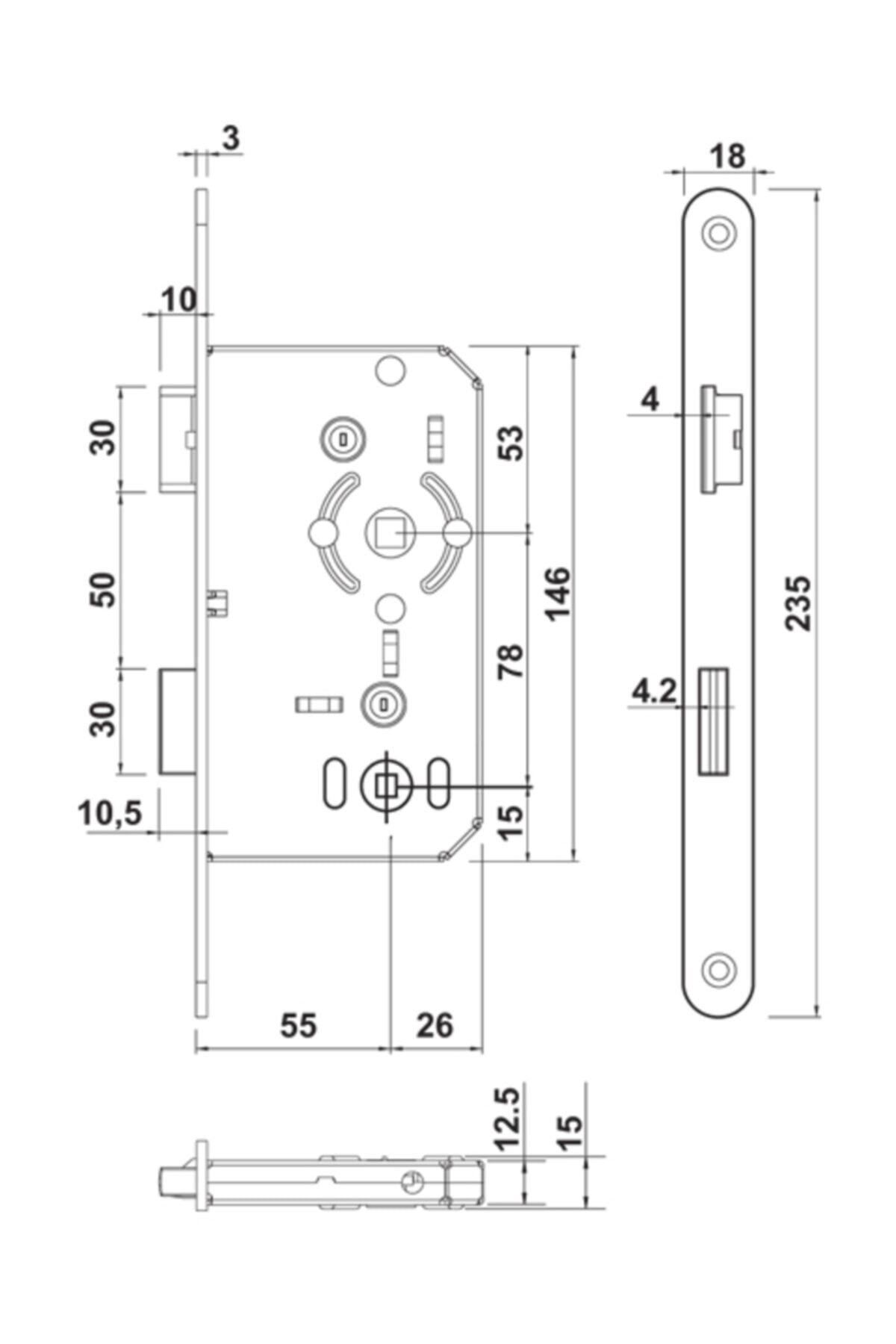 Hafele-Door Lock (silent Lock) WC Right - 911.01.195 2
