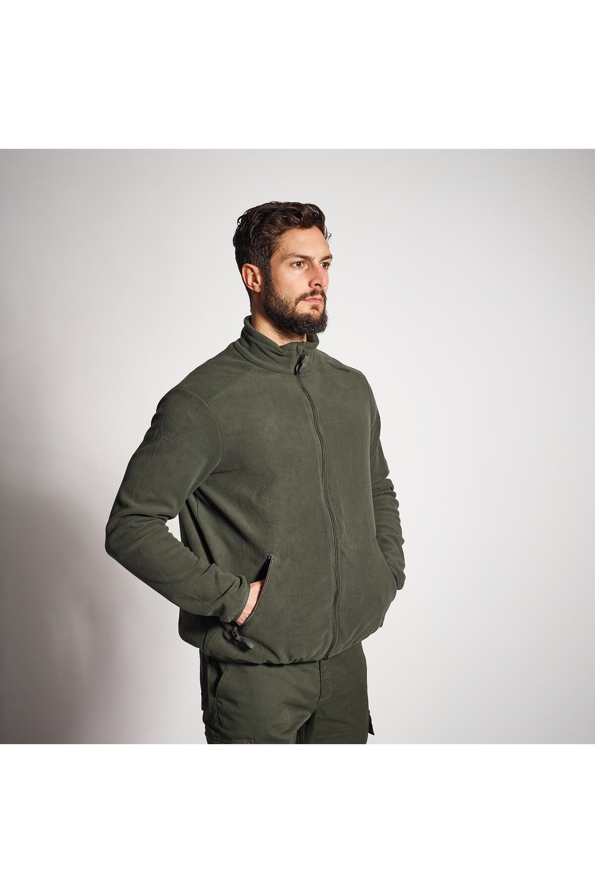 Decathlon Solognac Erkek Polar Hırka - Avcılık ve Doğa Gözlemi - Yeşil - 100 görsel 6
