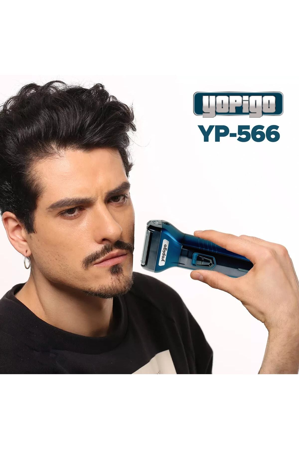 yopigo Yeni Pro Model - Mavi 3 In 1 Profesyonellerin Tercihi Saç Sakal Kesme Ense Burun Tıraş Makinesi Seti-5