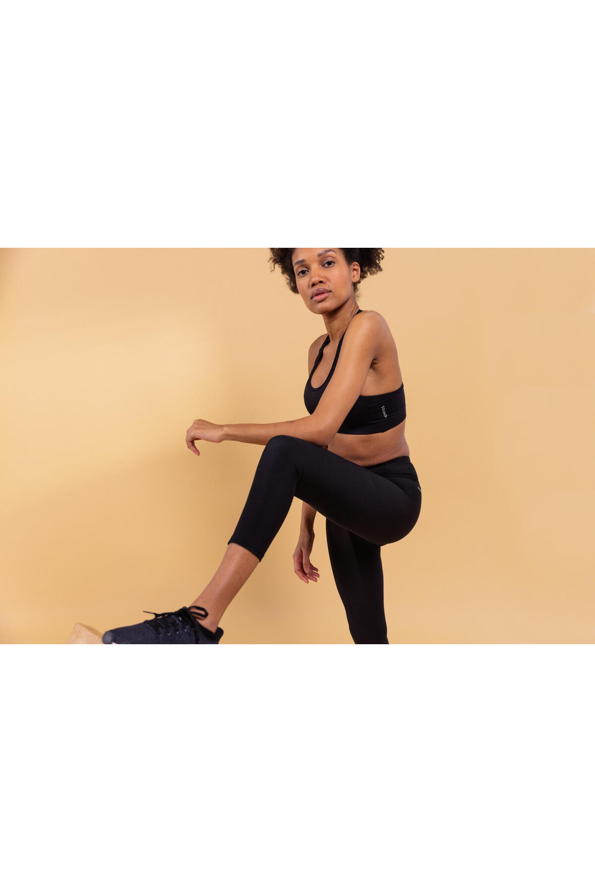 Decathlon  Kadın 7/8 Fitness Taytı - Füme Siyah - Görsel 9