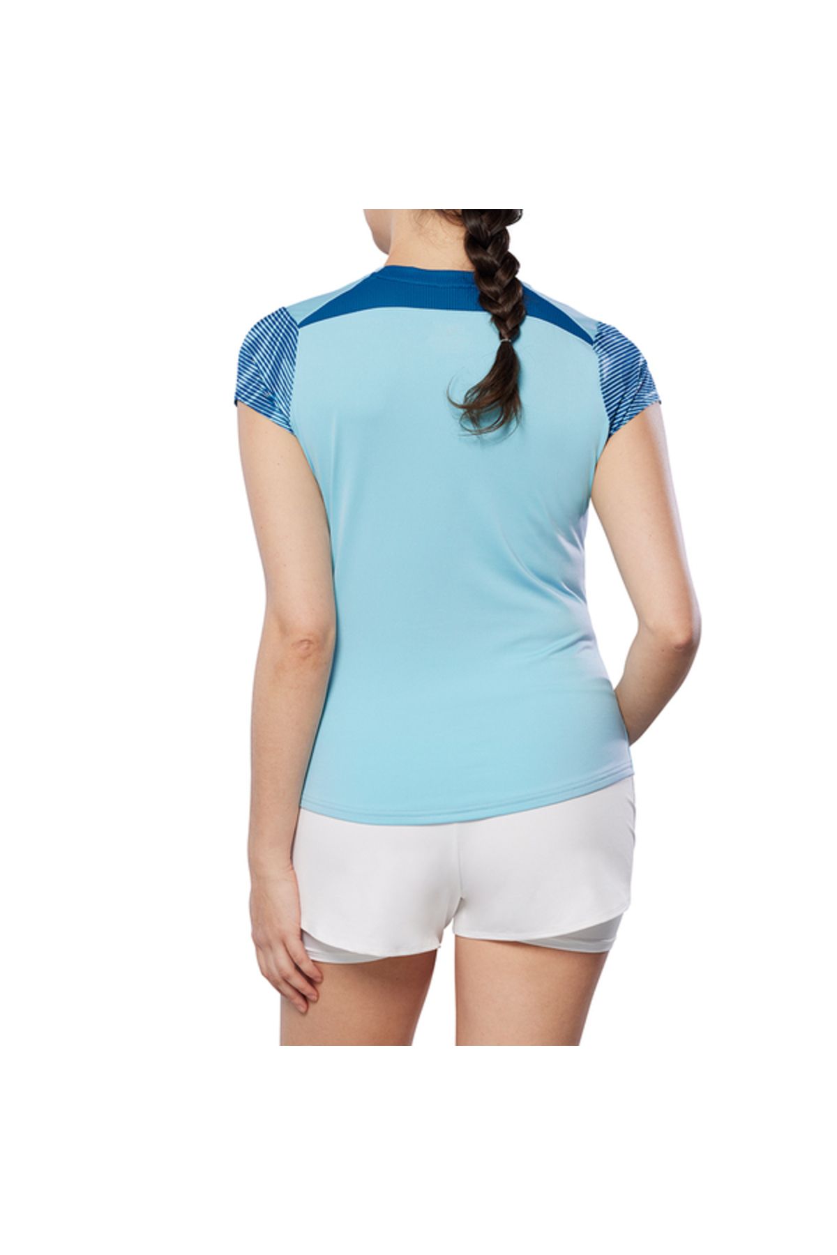 تی شرت ورزشی آبی زنانه شارژ طرح دار Tee Femal t shirt Mizuno