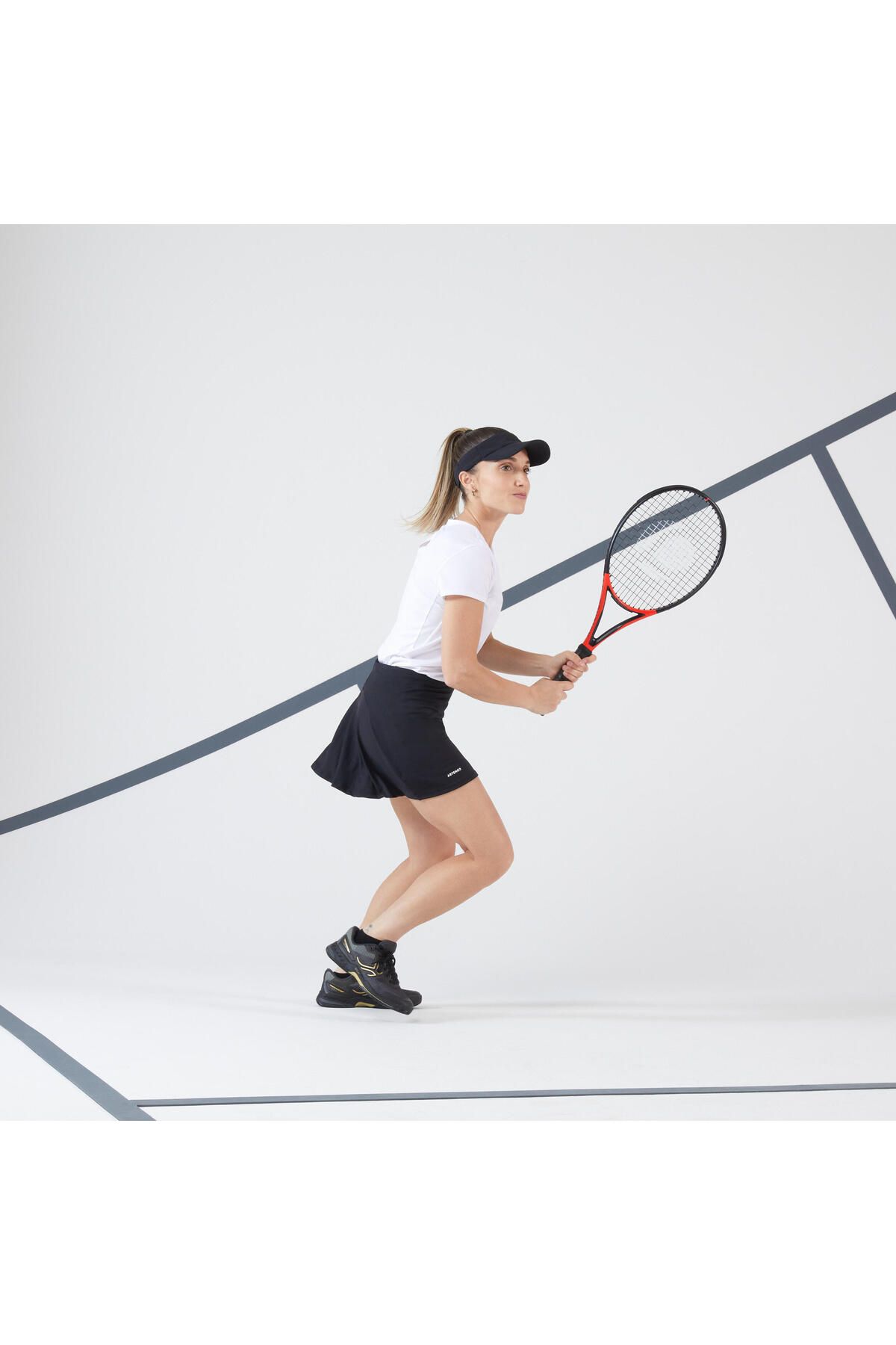 Decathlon دامن تنیس زنانه آرتنگو - مشکی Essentiel 100