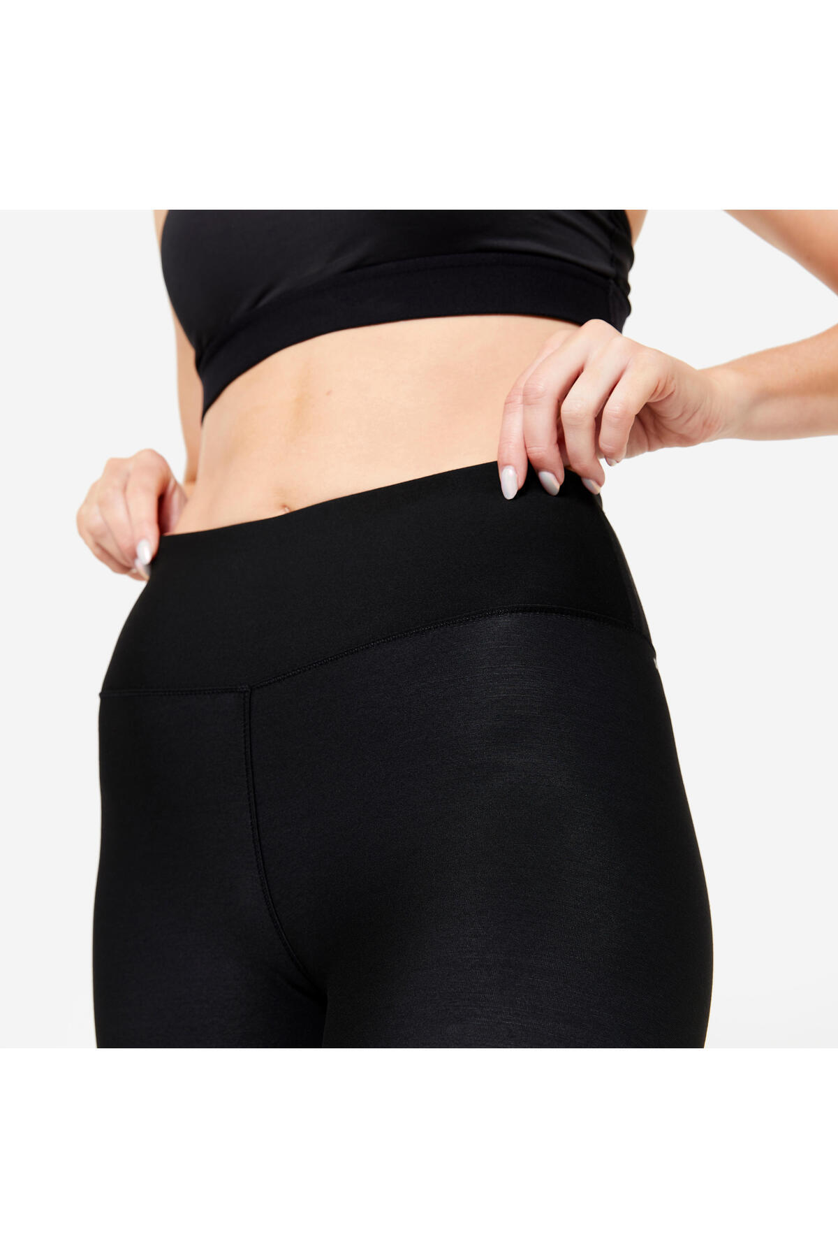 Decathlon  Kadın 7/8 Fitness Taytı - Füme Siyah - Görsel 4