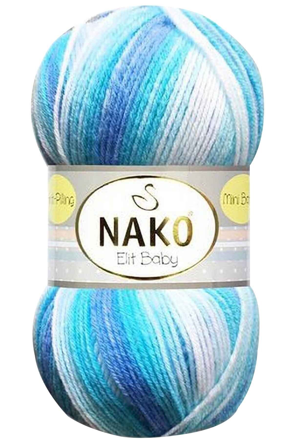 NAKO 1 Adet Elit Baby Mini Batik Bebe El Örgü İpi Okyanus 32455