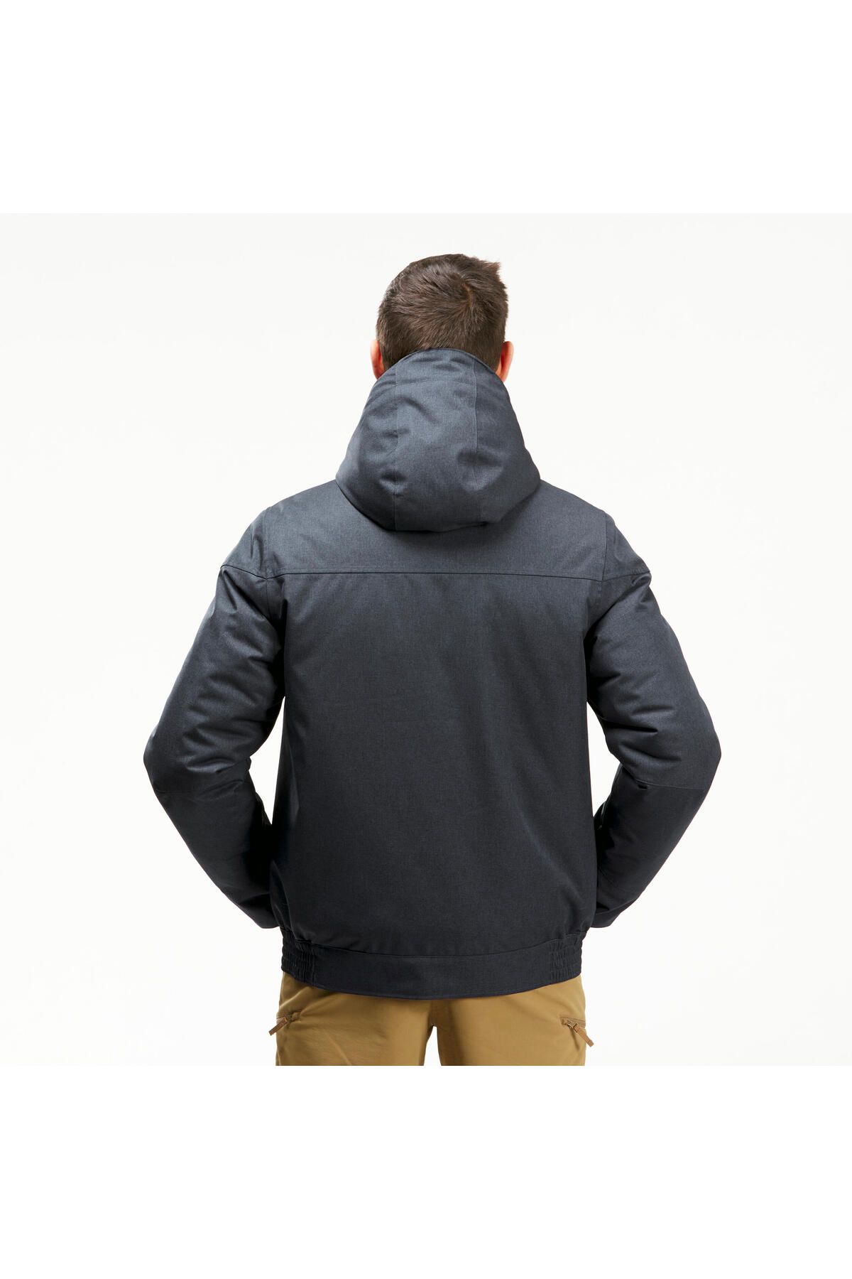 کاپشن ورزشی مشکی مردانه کت برفی در فضای باز زمستانی سیاه 10 ° C Decathlon