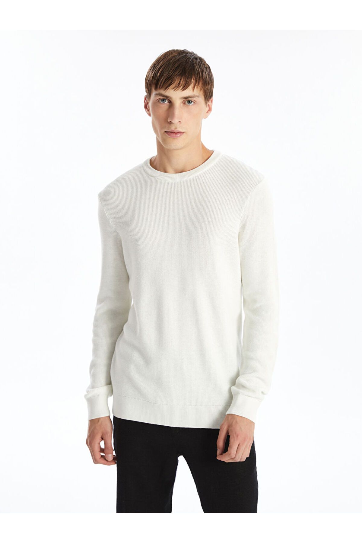 LC Waikiki-Lcw Crew Neck Long Sleeve Men's Knitwear Sweater 1