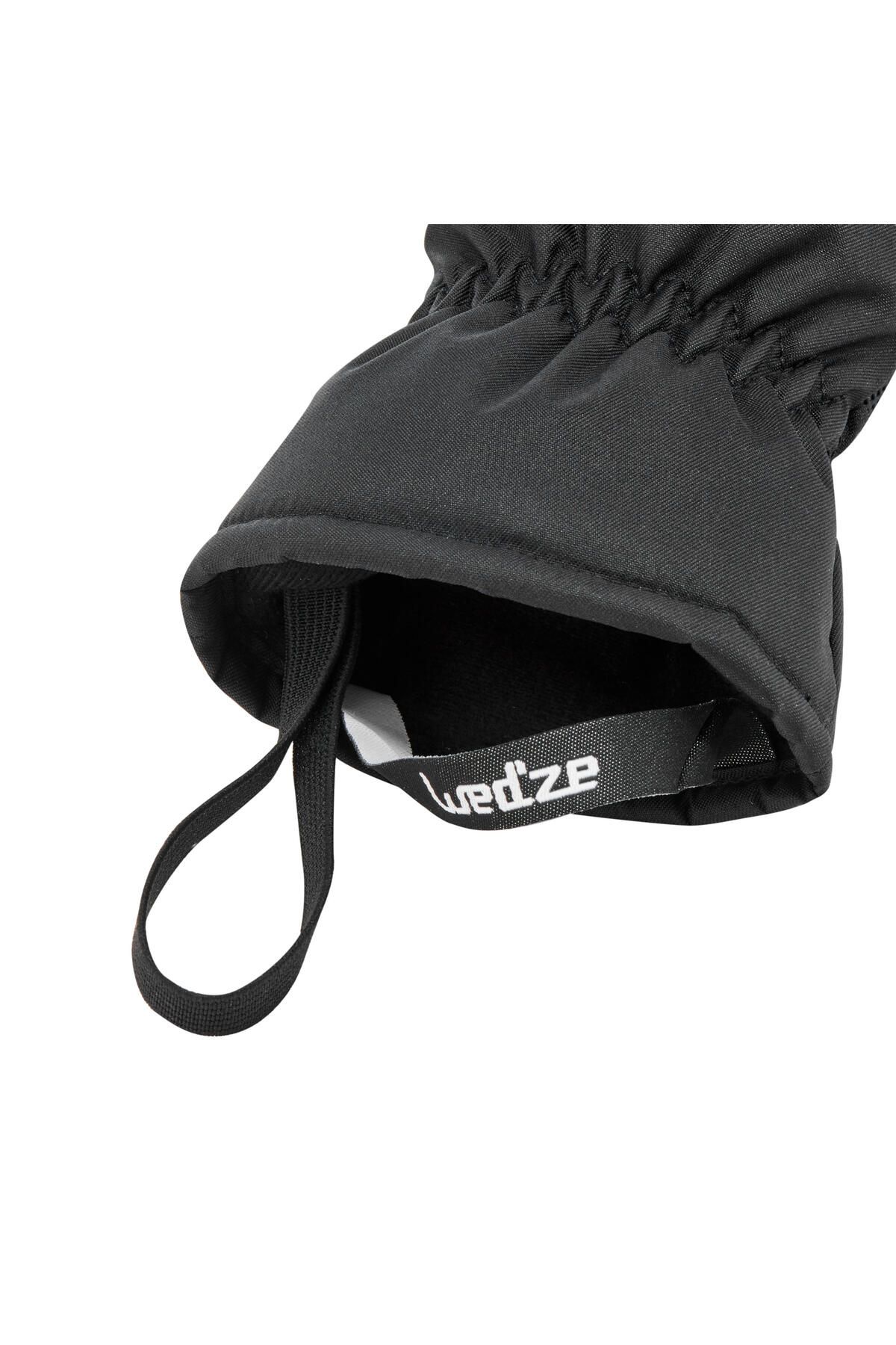 دستکش مشکی دخترانه و پسرانه بچگانه اسکی تک انگشتی ان Wedze 100 Decathlon