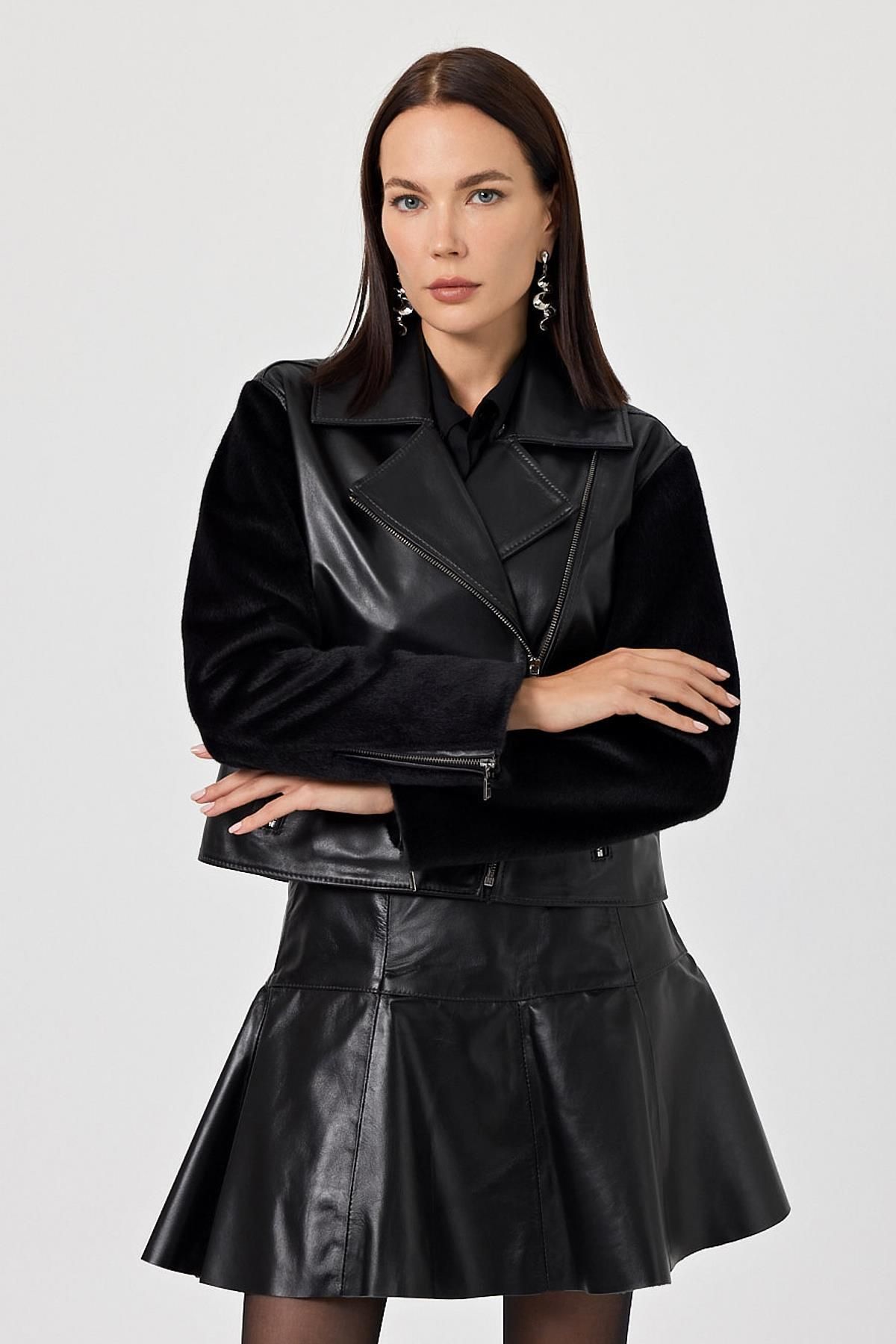 Deri Company-Pamela Black Women's Leather Coat 7