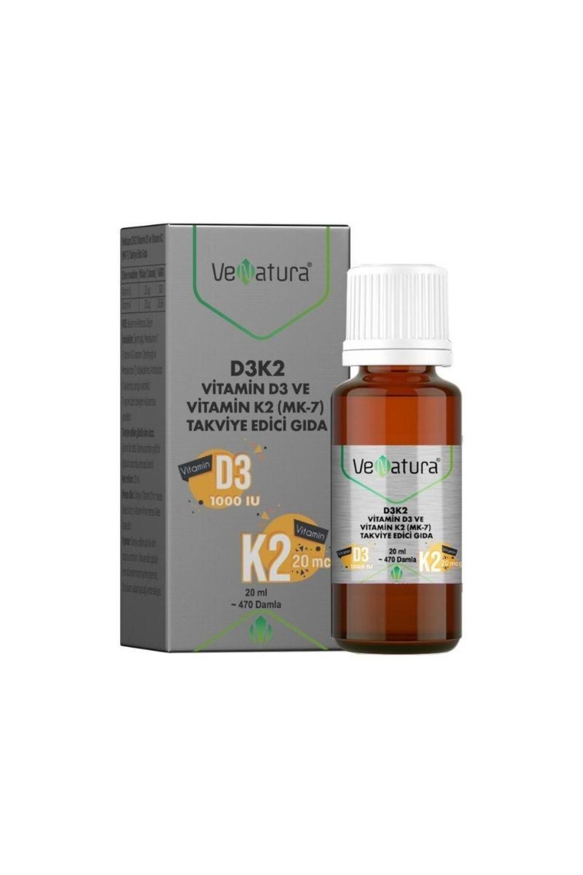 VeNatura D3k2 Menaquinon 7 Damla 20 ml