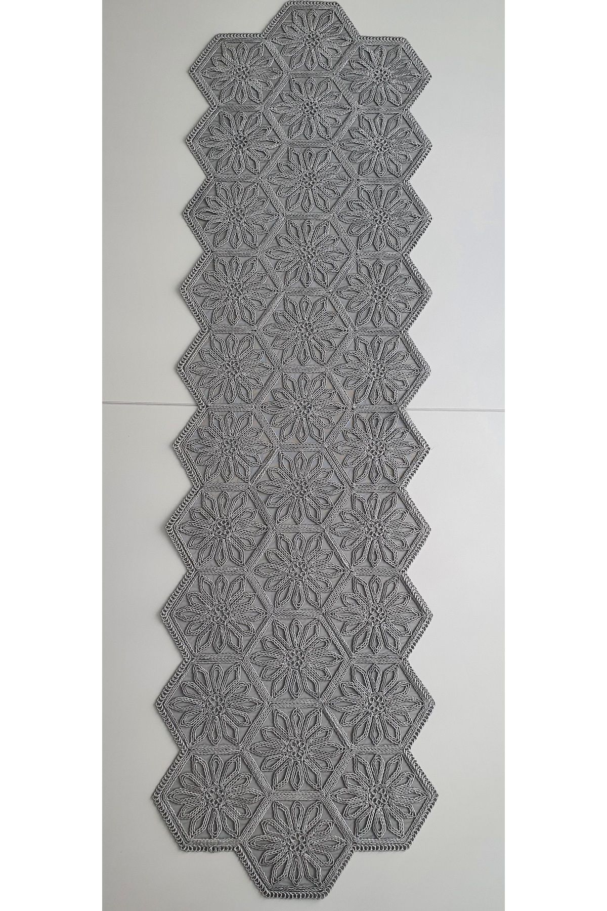 WENESSİ-Anglez Cord Glitter Hexagonal Runner(38×130cm) 3
