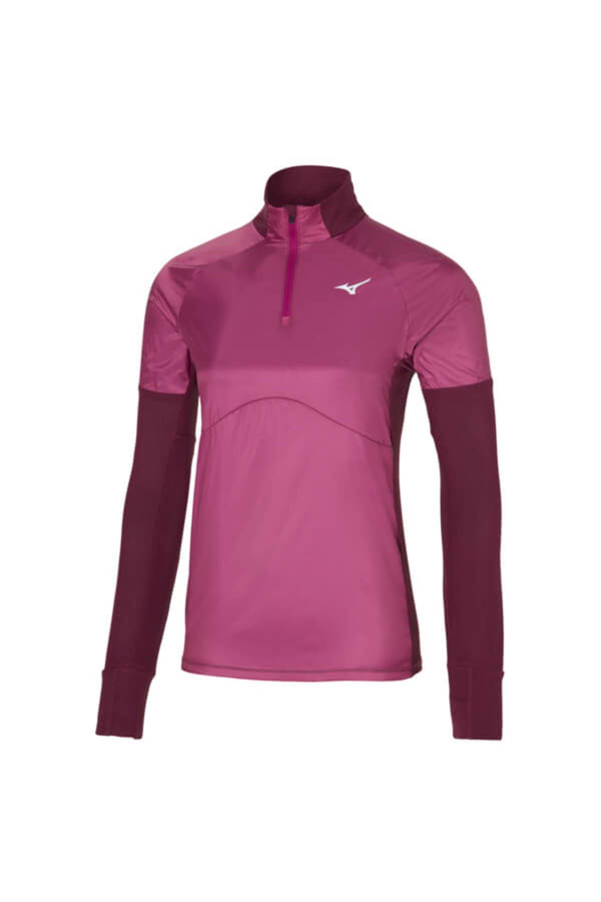 سویشرت ورزشی قرمز زنانه آستین بلند هیبریدی صورتی اورجینال Mizuno