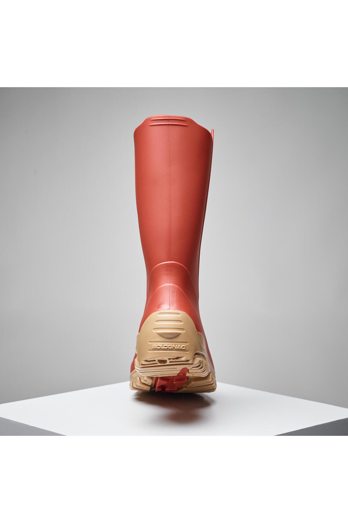Decathlon-Solognac Women's Orange Short Rain Boots Hunting and Nature Observation 3