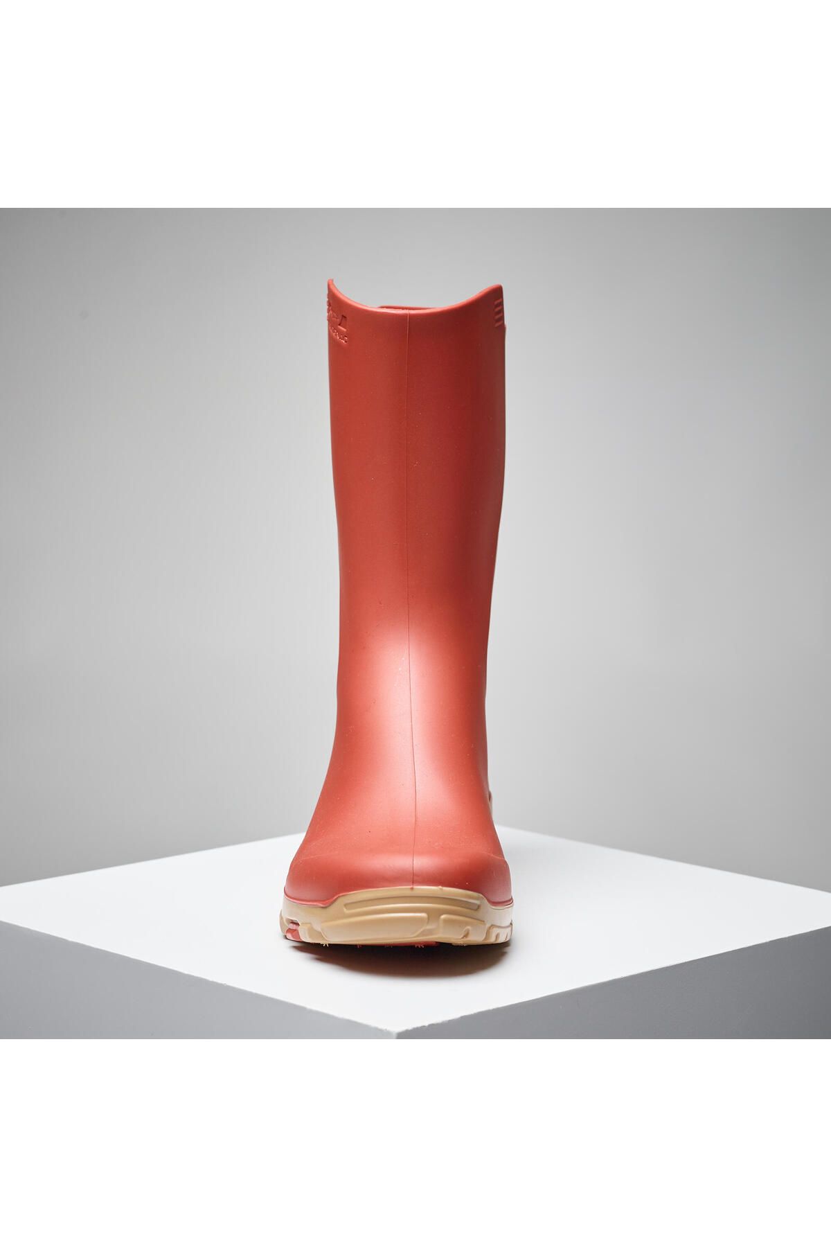 Decathlon-Solognac Women's Orange Short Rain Boots Hunting and Nature Observation 2