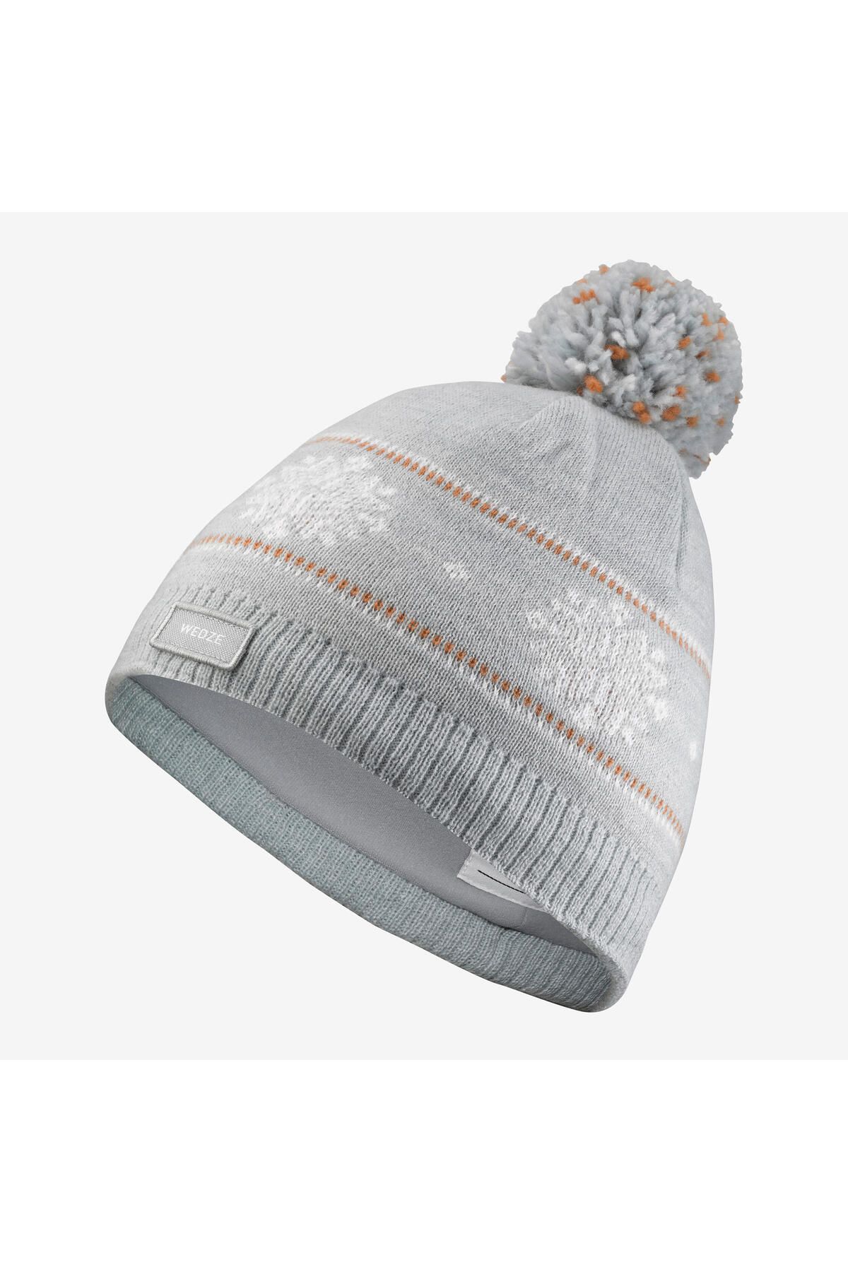 Decathlon-Gray Jacquard Kids Ski Beanie 4