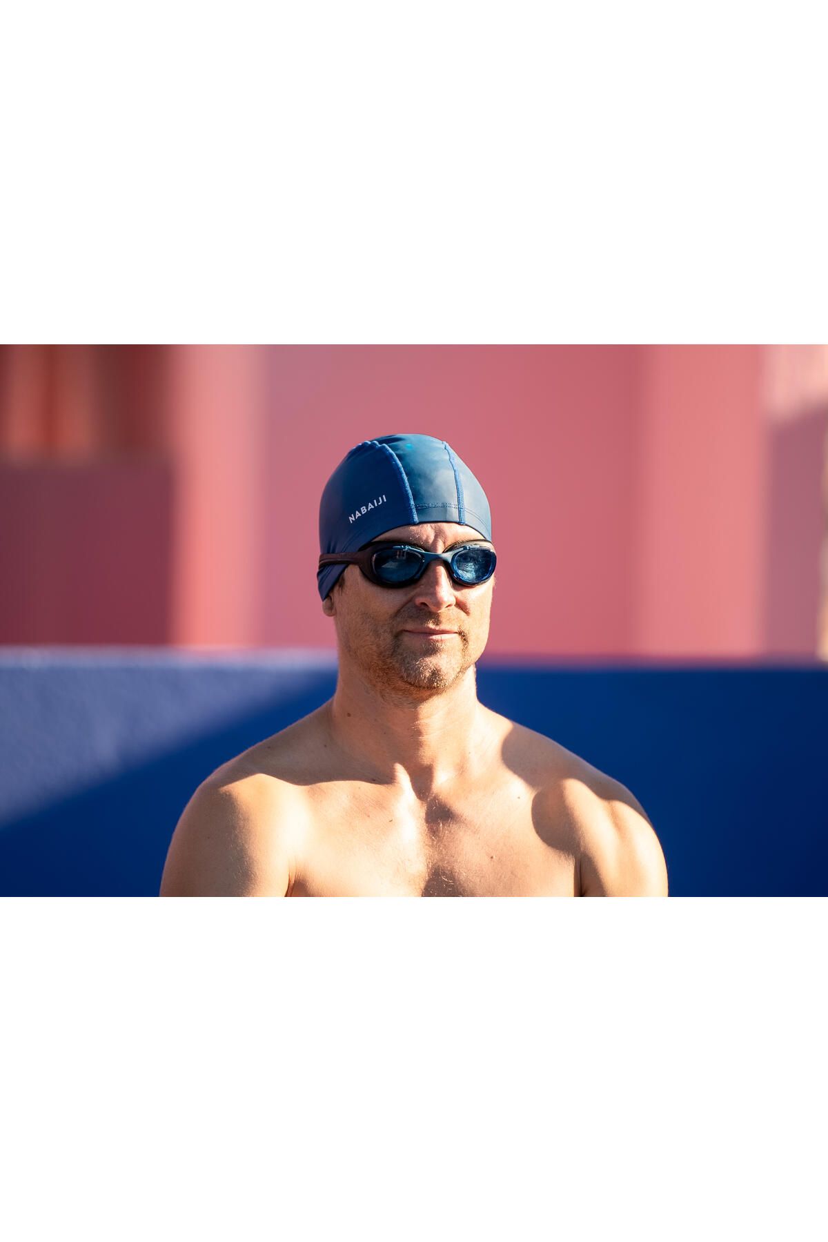 Decathlon-قبعة السباحة Nabaiji - قماش عادي - مقاس M - أزرق 5