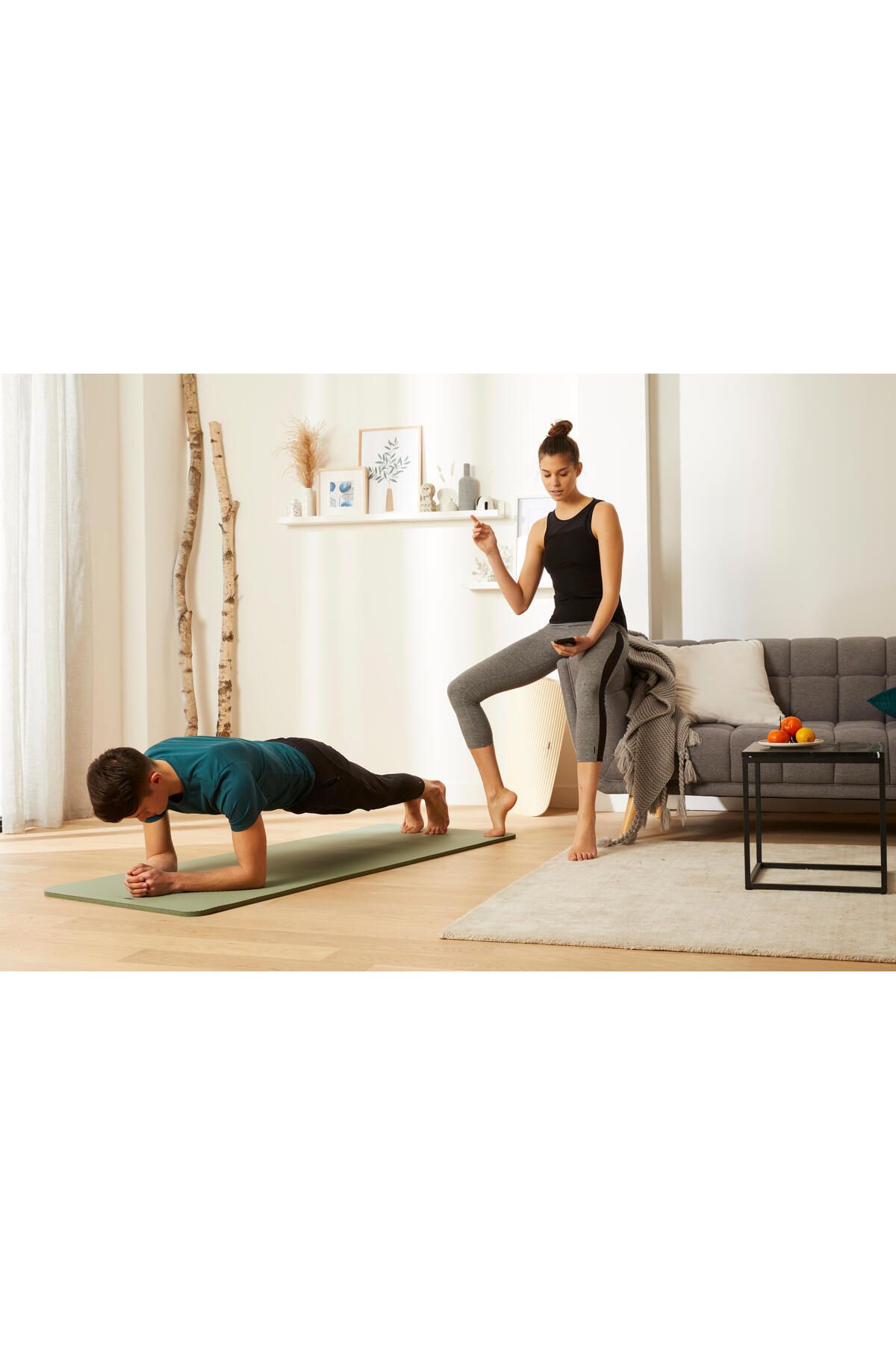 Decathlon-Domyos Fitness Mat - 15 mm - Light Green 7