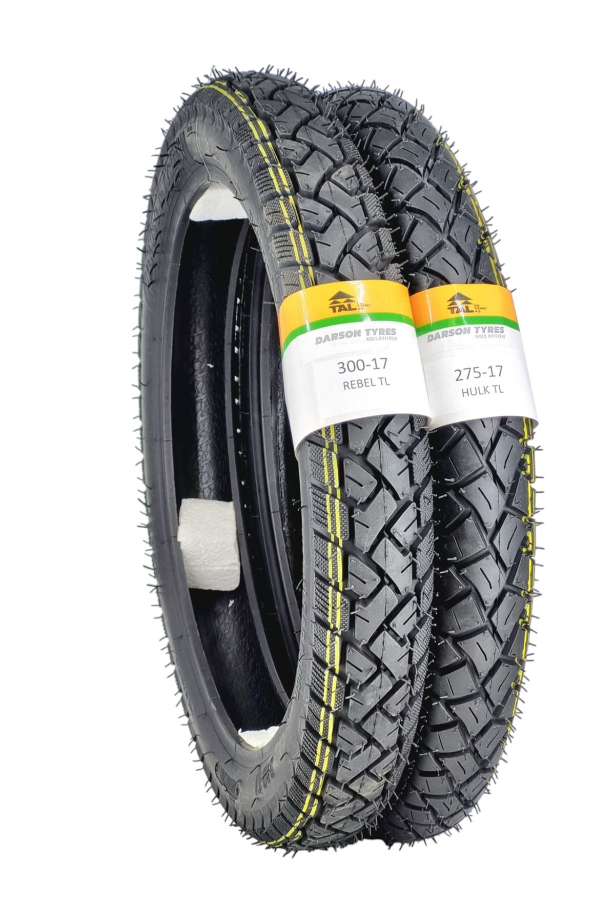 DARSON TYRES CUP GENİŞ TİP LASTİK 300-17 VE 275-17 TL (TUBELESS - DUBLEKS) REBELHULK