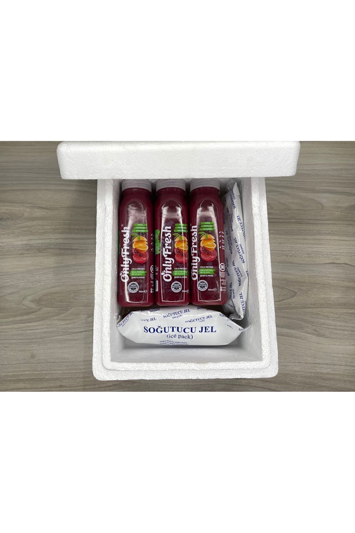 ONLY FRESH %100 Cold-Pressed Nar & Portakal Meyve Suyu 250ml X 8