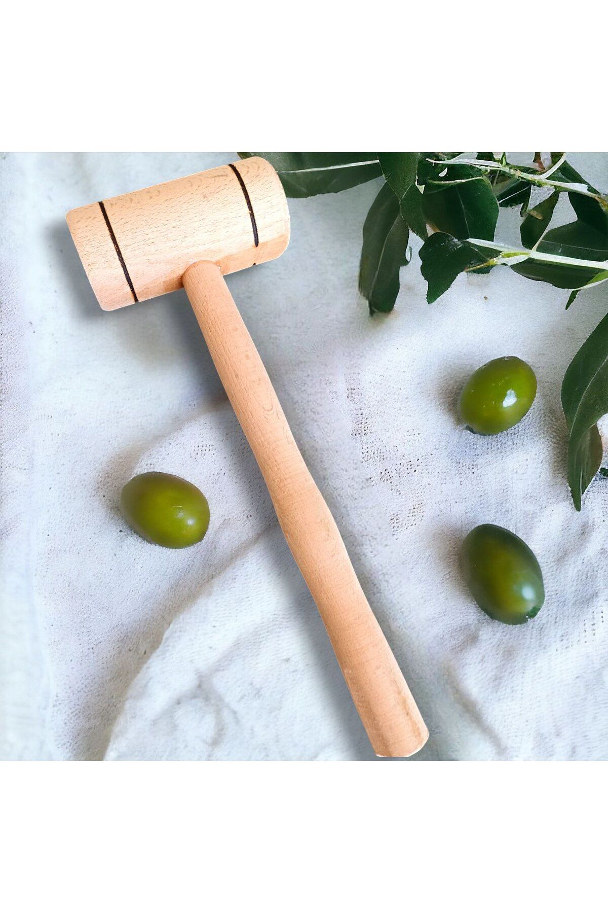 Dnz-Olive Walnut Hazelnut Crusher - Handmade Large Wooden Mallet 1