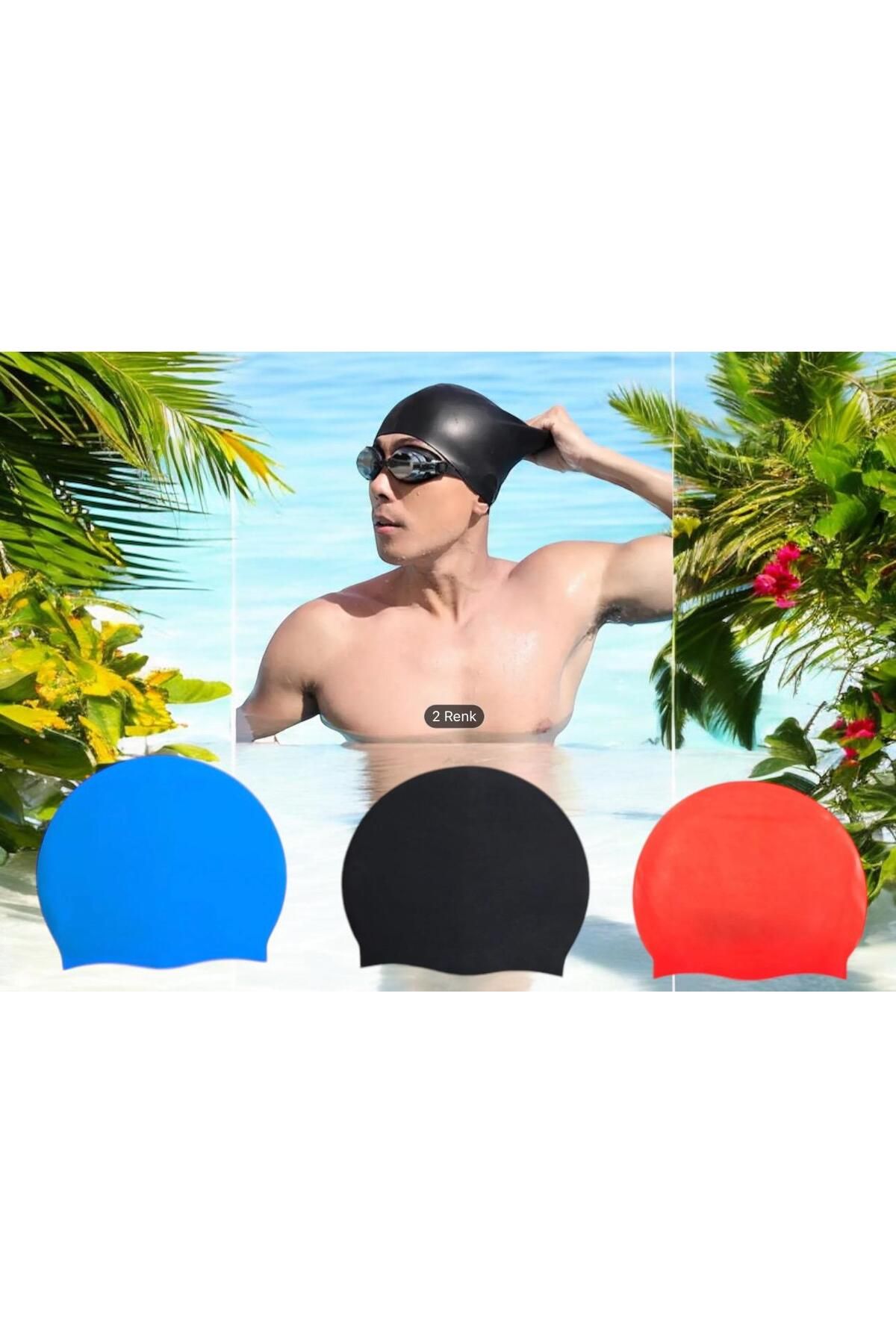 Gök Sports Lateks Bone Unisex Swimming Latex Yüzücü Havuz ve Deniz Bonesi