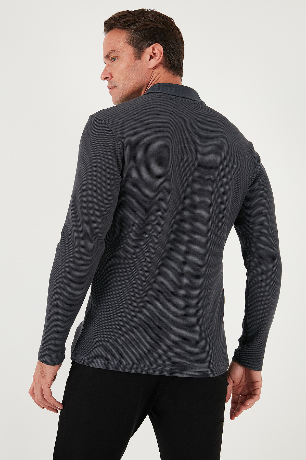 Buratti Pamuklu Regular Fit Düğmeli Polo Yaka Sweat Erkek SWEAT 5905708 görsel 7