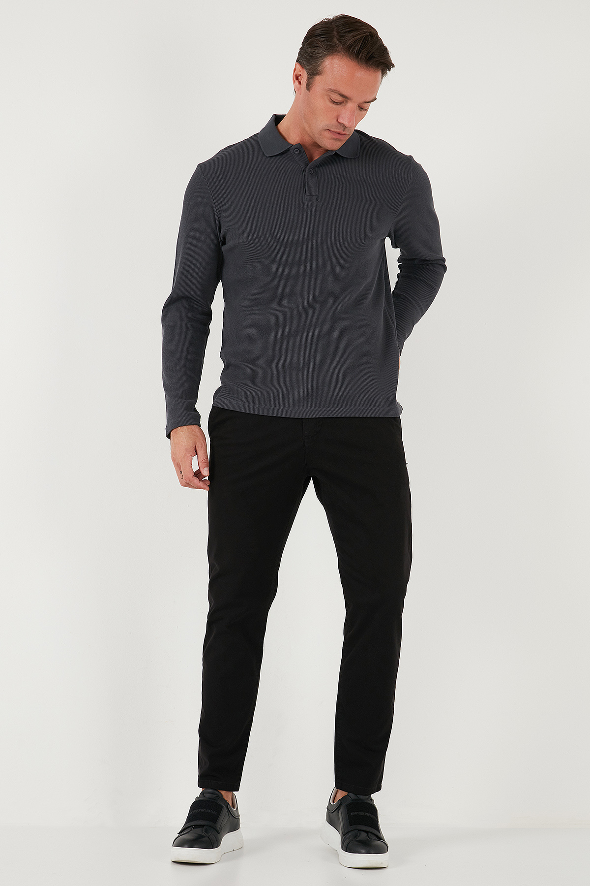 Buratti Pamuklu Regular Fit Düğmeli Polo Yaka Sweat Erkek SWEAT 5905708 görsel 3