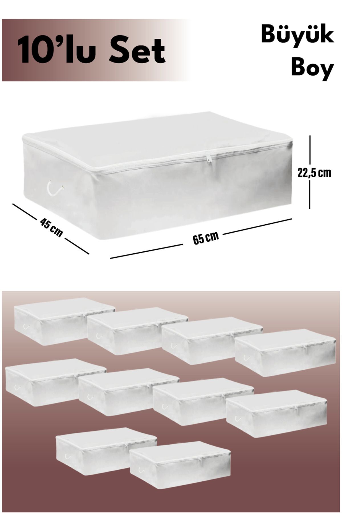 La Home Concept 10 Bucăți Alb De Dimensiuni Mari Sub Baza Pilote Și Prosoape Pentru Haine 65x45x22,5 - One Size