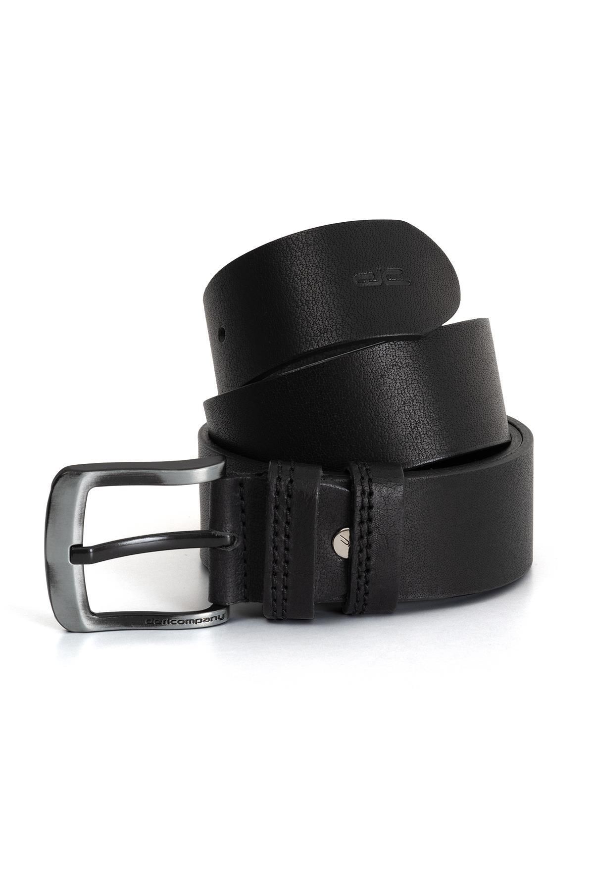 Deri Company-Men's Genuine (real) Denim Leather Belt Black112524 3