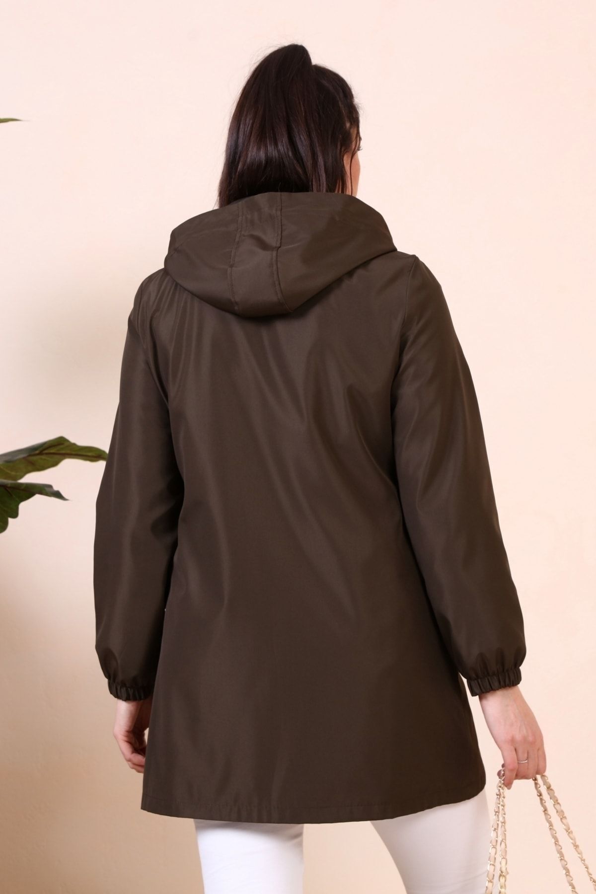 Ferace-Mânecă elastică cu fermoar pentru femei Trenc Khaki 7