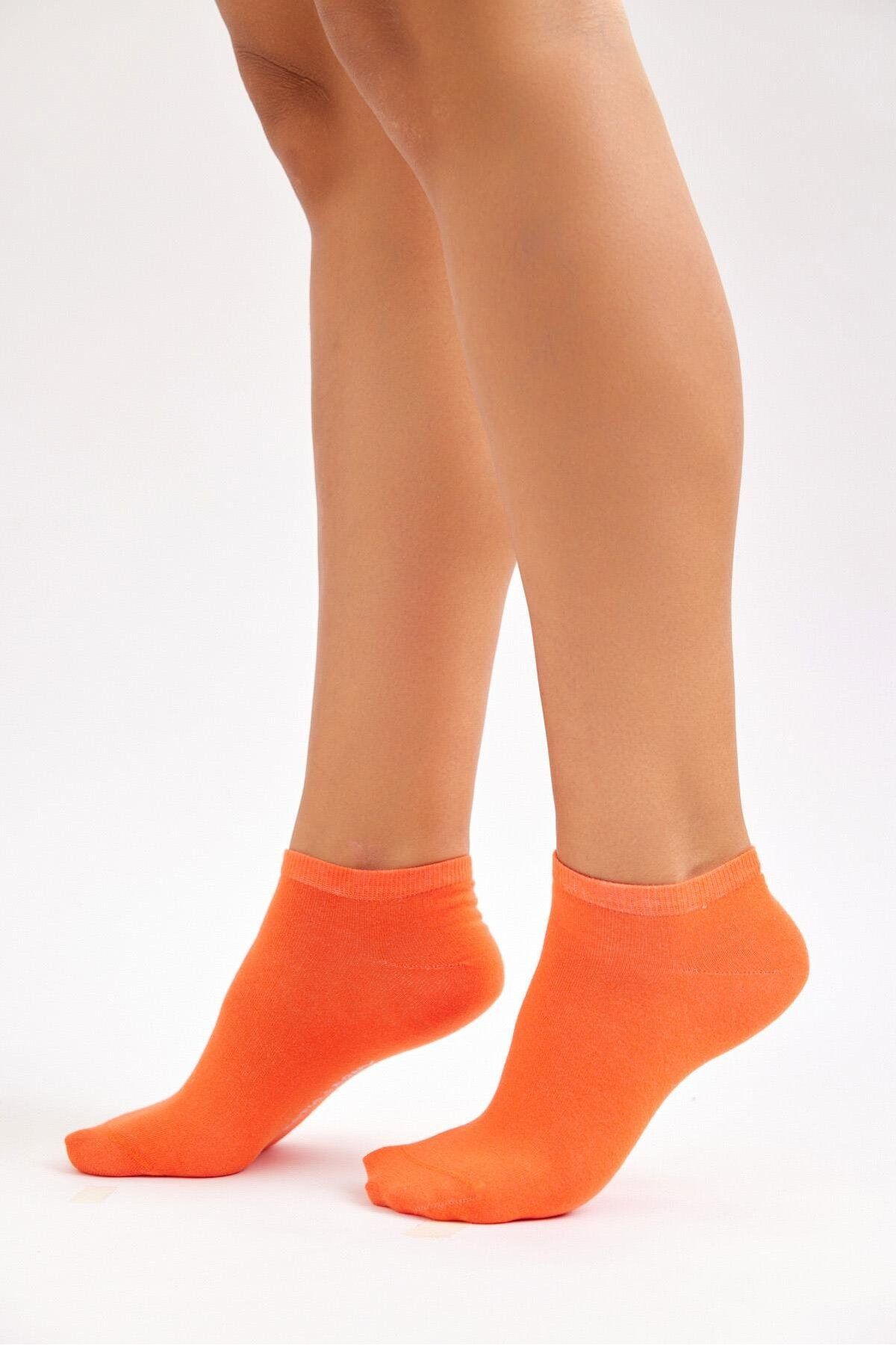 Katia&Bony-Women's Cotton Booties Socks Orange 1