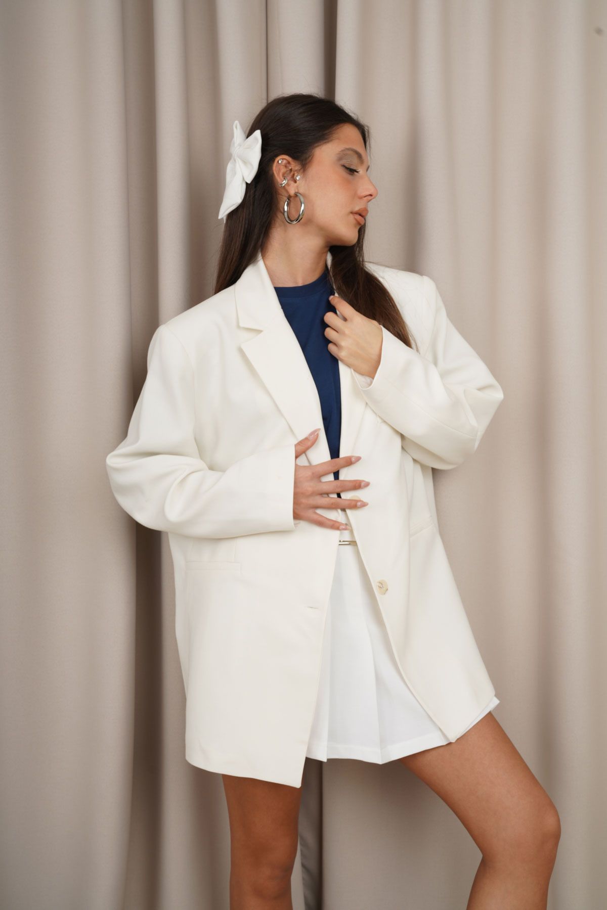 SeninOlsun-White Blazer Jacket 8