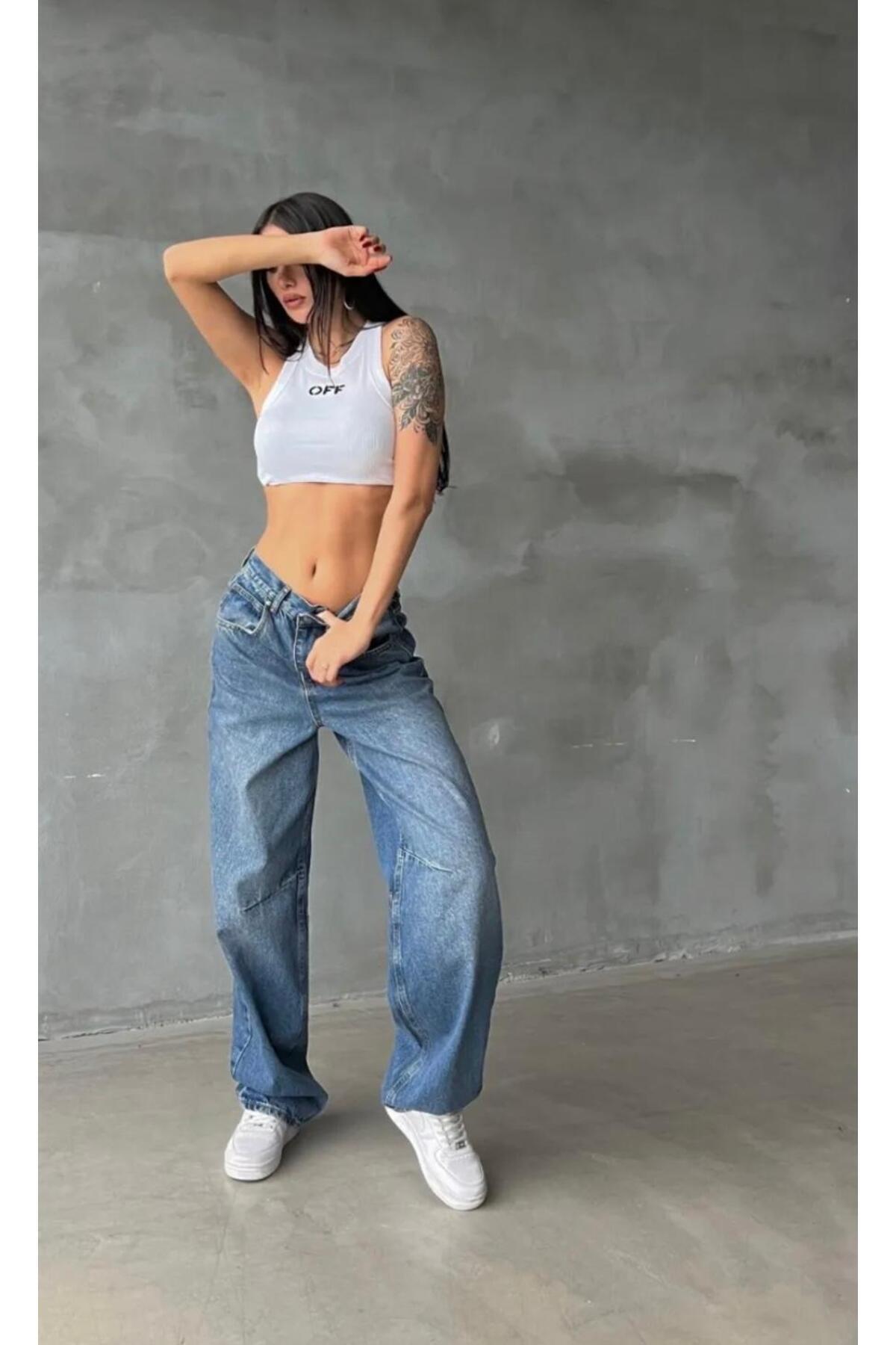 Pubi Udobne kroj regular fit široke trend hlače sa detaljnim kopčama