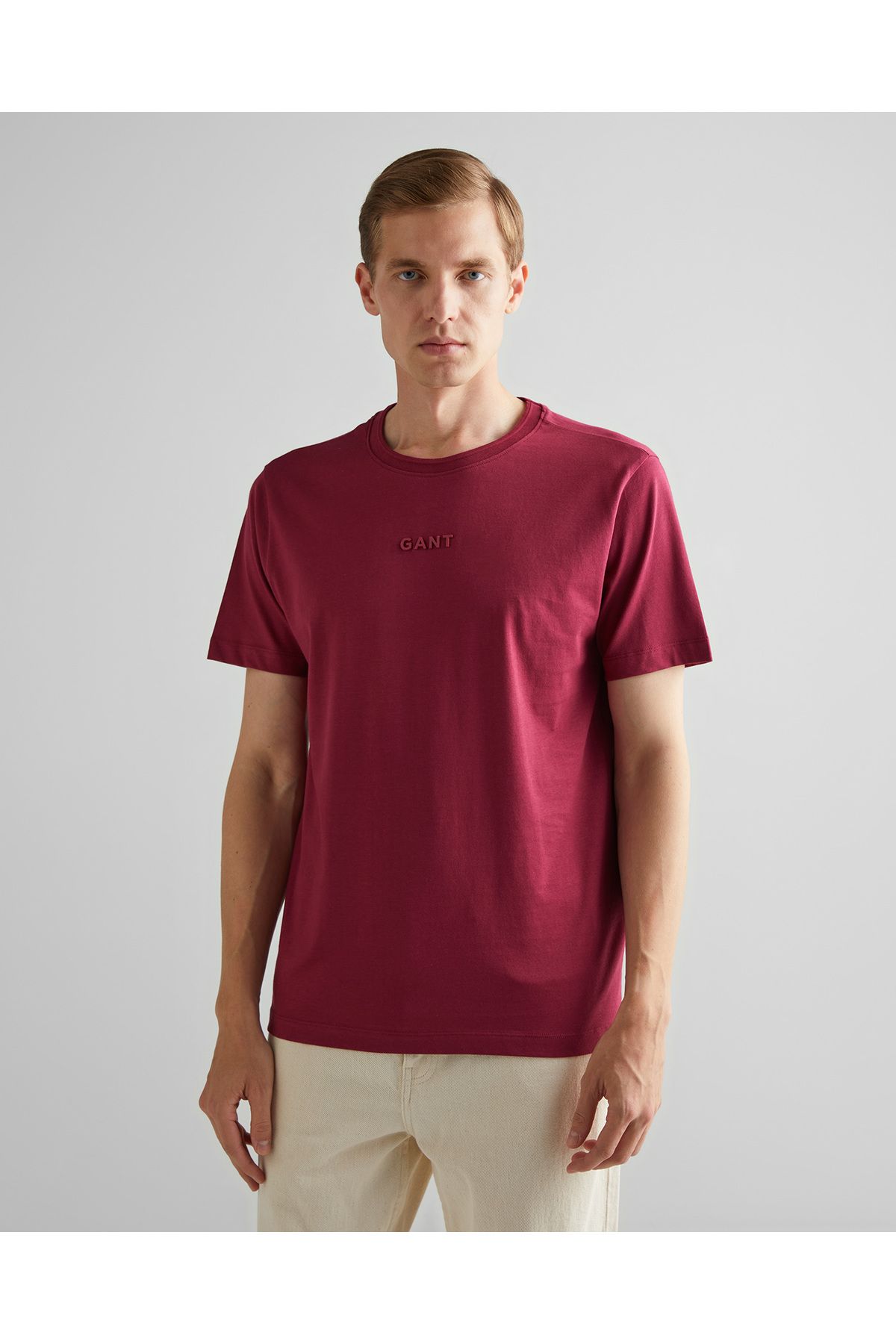 تی شرت مردانه Claret Red Regular Fit یقه خدمه Gant