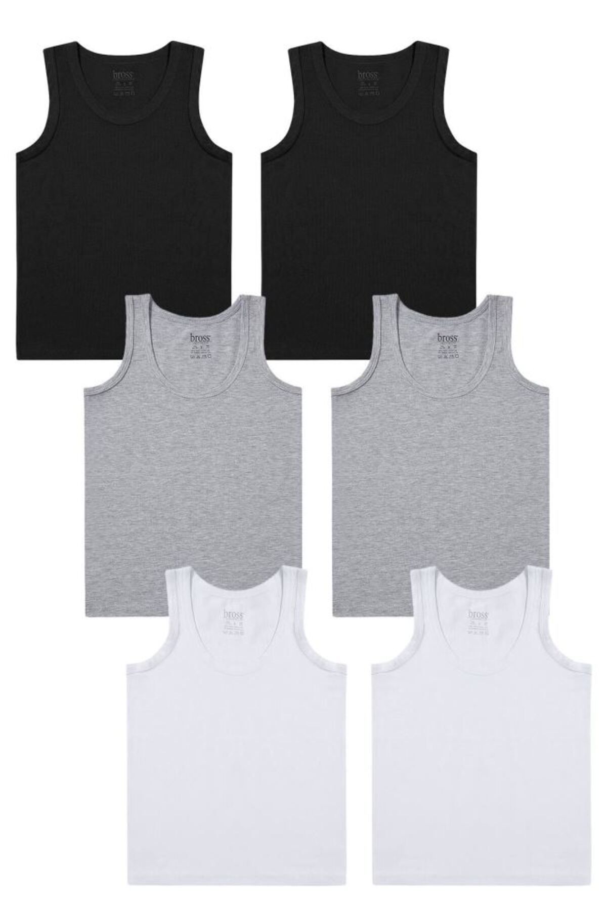 Bross-6-piece Boy Undershirt - Cotton and Lycra, Model 2040 1