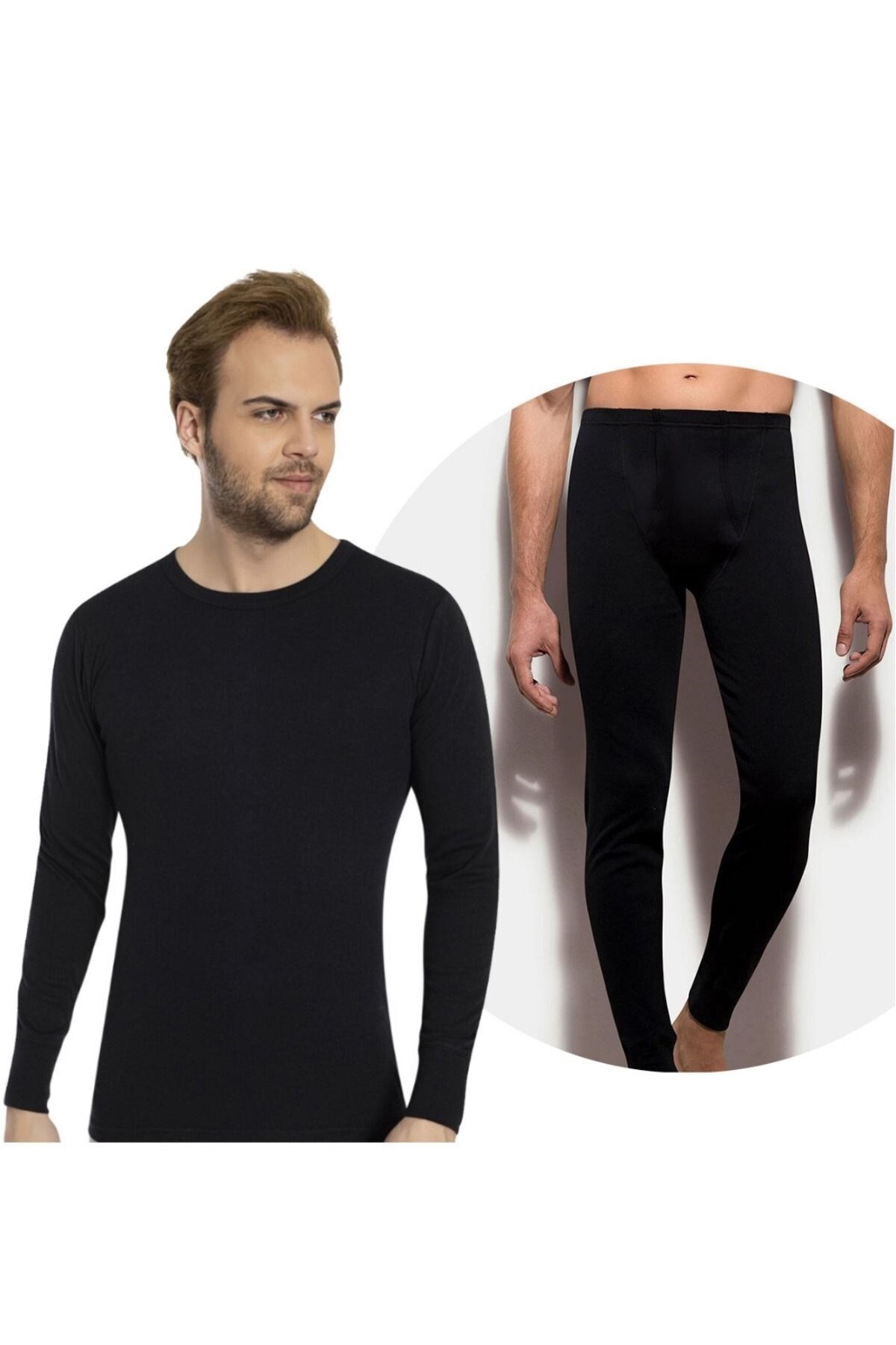 Bross Erkek Alt Üst Siyah İçlik Takım %100pamuk1272/1028
