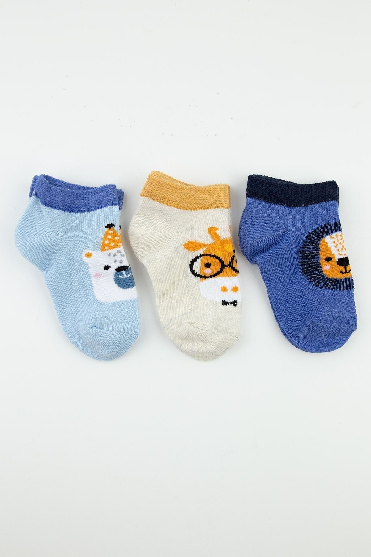 Bross-3 Pack Fanimal Baby Boy Booties Socks 1