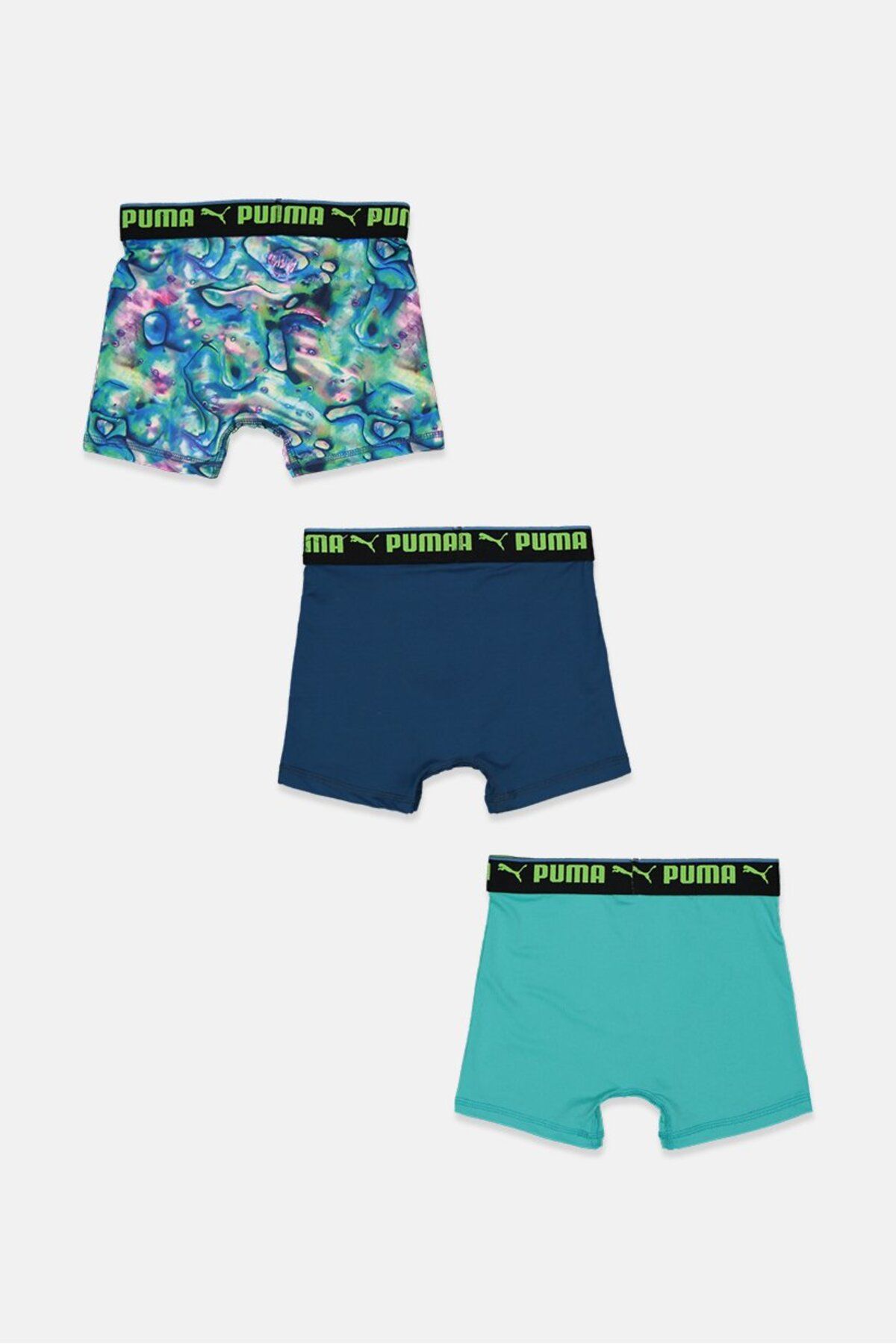 Puma-Kids Boy 3 Pieces Sport Style Boxer Brief, Blue and Turquoise Combo 2