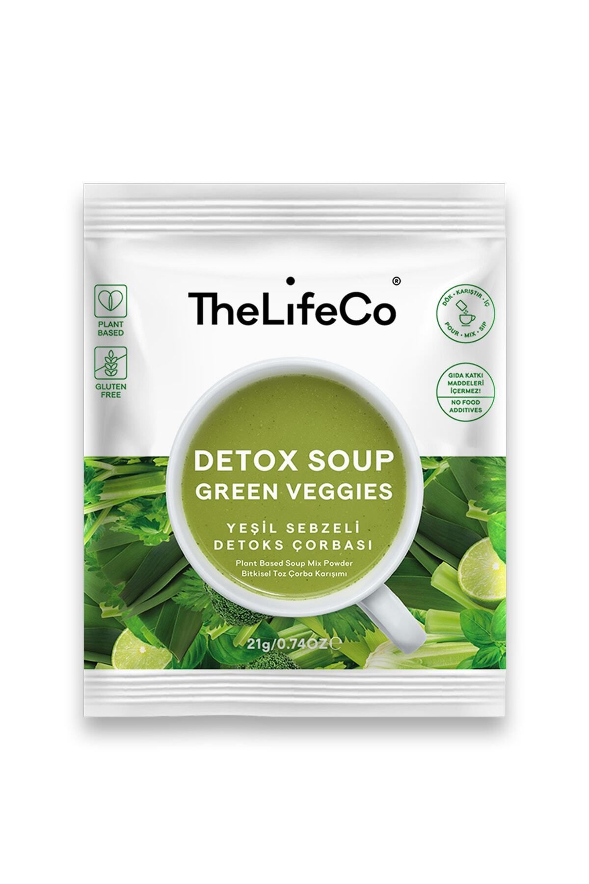 TheLifeCo Katkısız Yeşil Sebzeli Detoks Çorbası Karışımı 21 G (DÜŞÜK KALORİLİ, VEGAN, GLUTENSİZ)