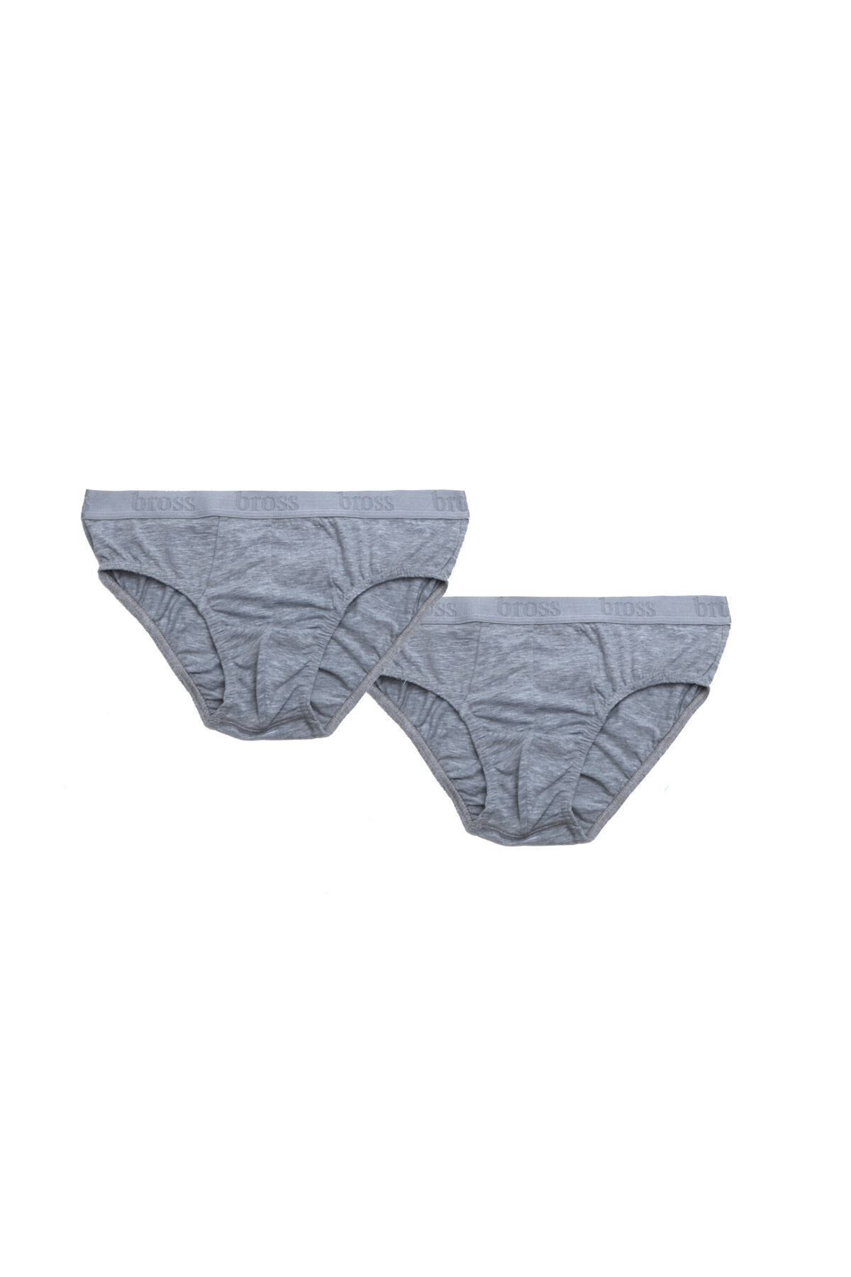 Bross-1126 Model - Set of 2 Gray Men's Lycra Panties 1