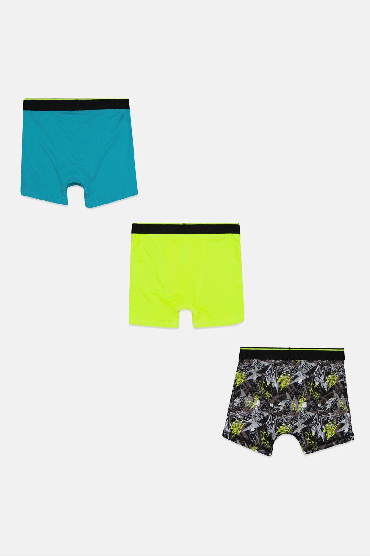 Parker-Kids Boy 3 Pack Boxers, Black/Lime Combo 2