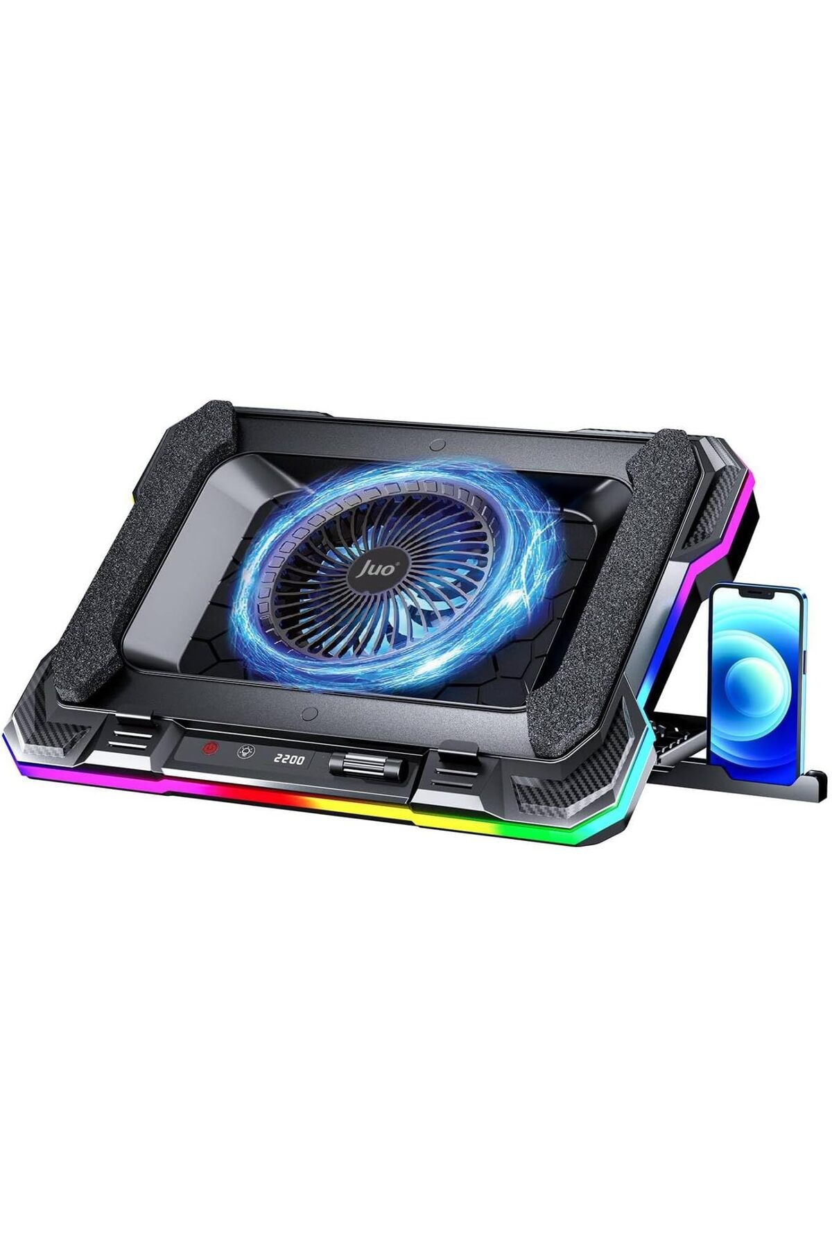 STOREMAX bystoreby Yeti 2200RPM RGB Işıklı Led Display Gaming Laptop Notebook Soğutucu Stand NewDesing 64