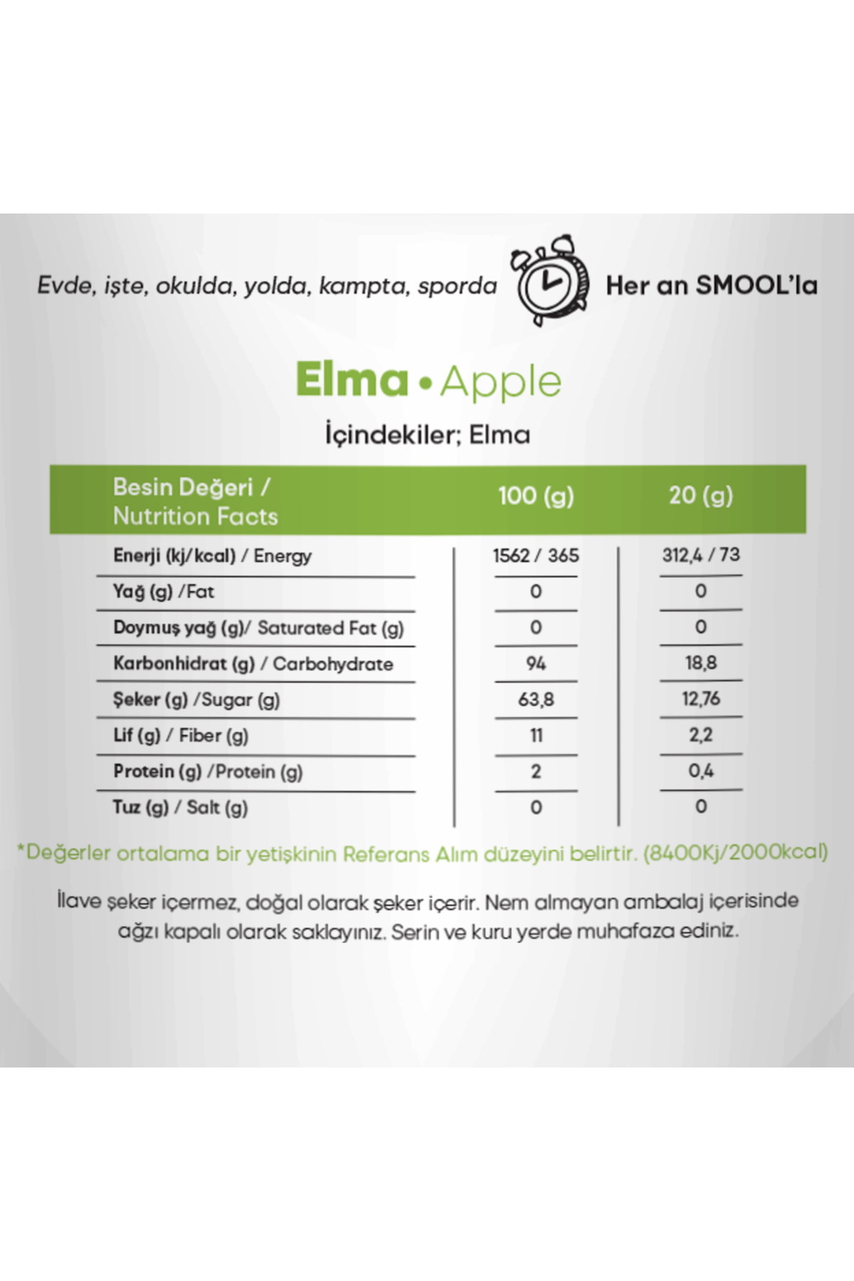 SMOOL-Pack of 2 20g X 2 Frozen Dried Apple - Freeze Dry 3