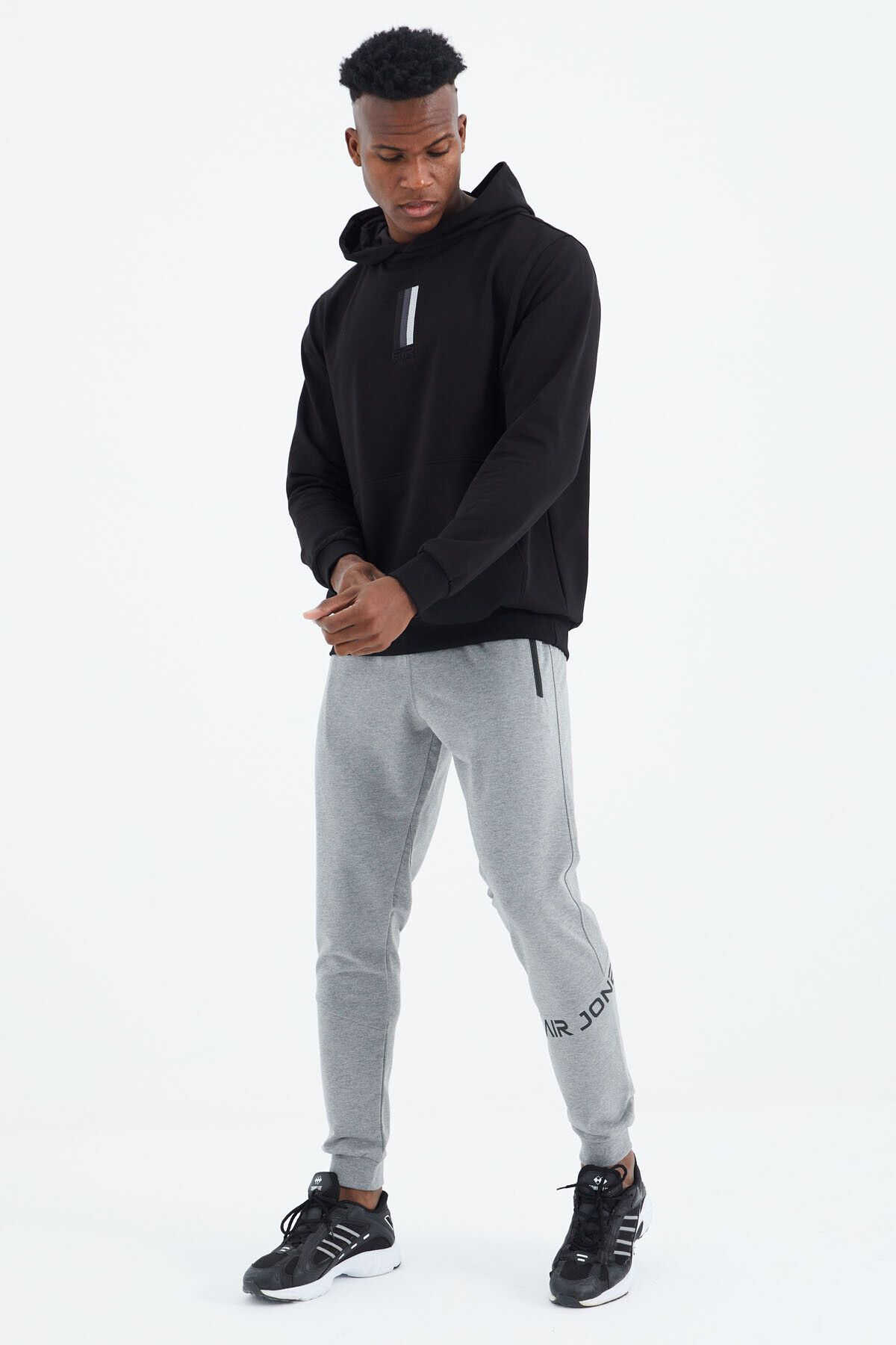 AIR JONES-Harvey Black Hooded Sweatshirt - 88309 5