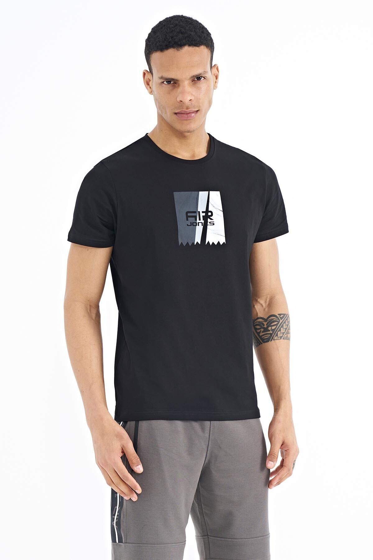 AIR JONES-Tricou Frank Black Standard Fit pentru bărbați - 88219 4