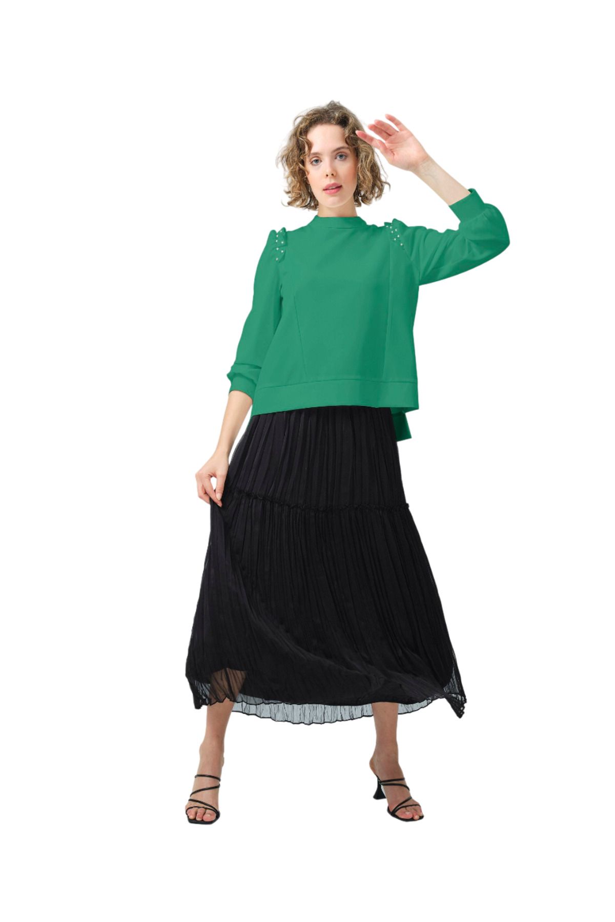 Moodbasic-Modest Tunic - Green - Slim fit 1