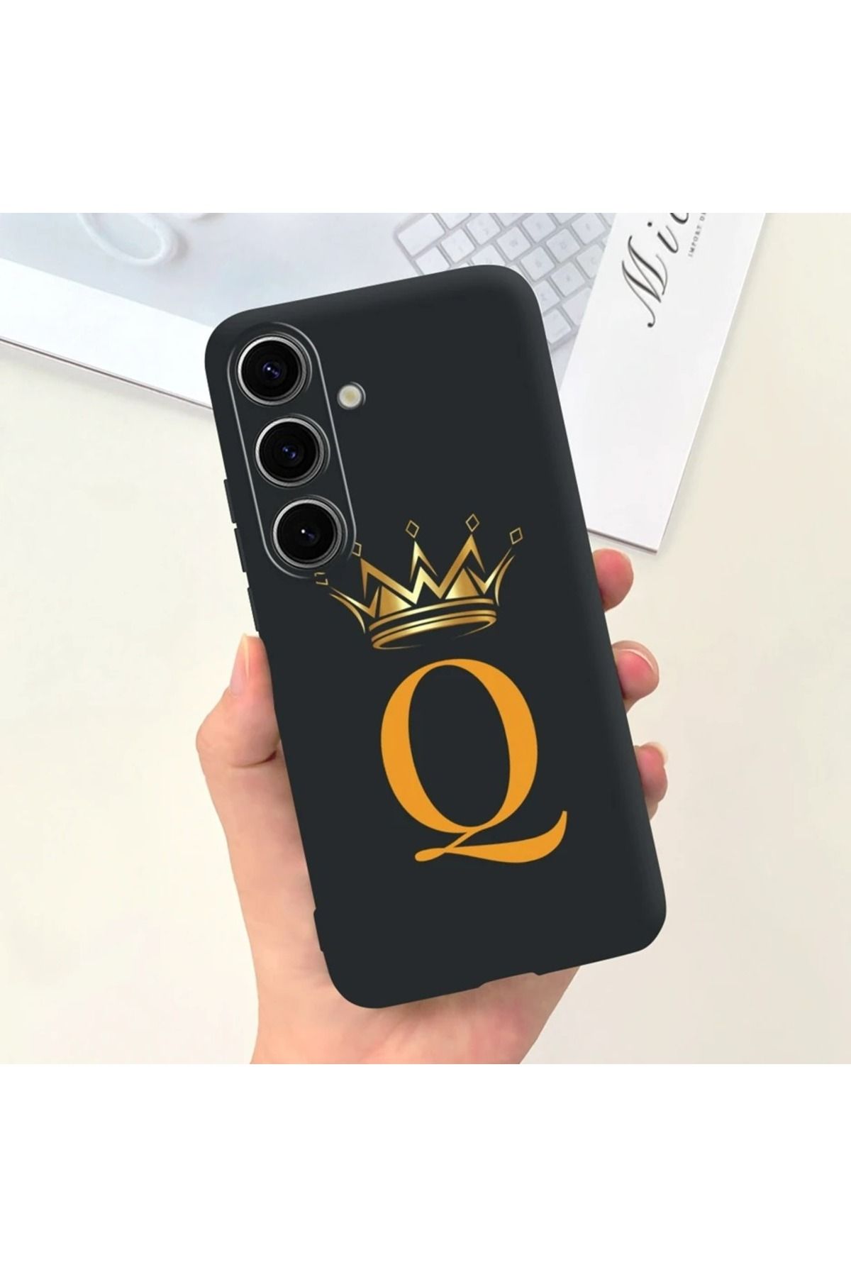 Rotaks Galaxy S24 Fe Uyumlu Kılıf Silikon Esnek İsme Özel Baskılı Harf
