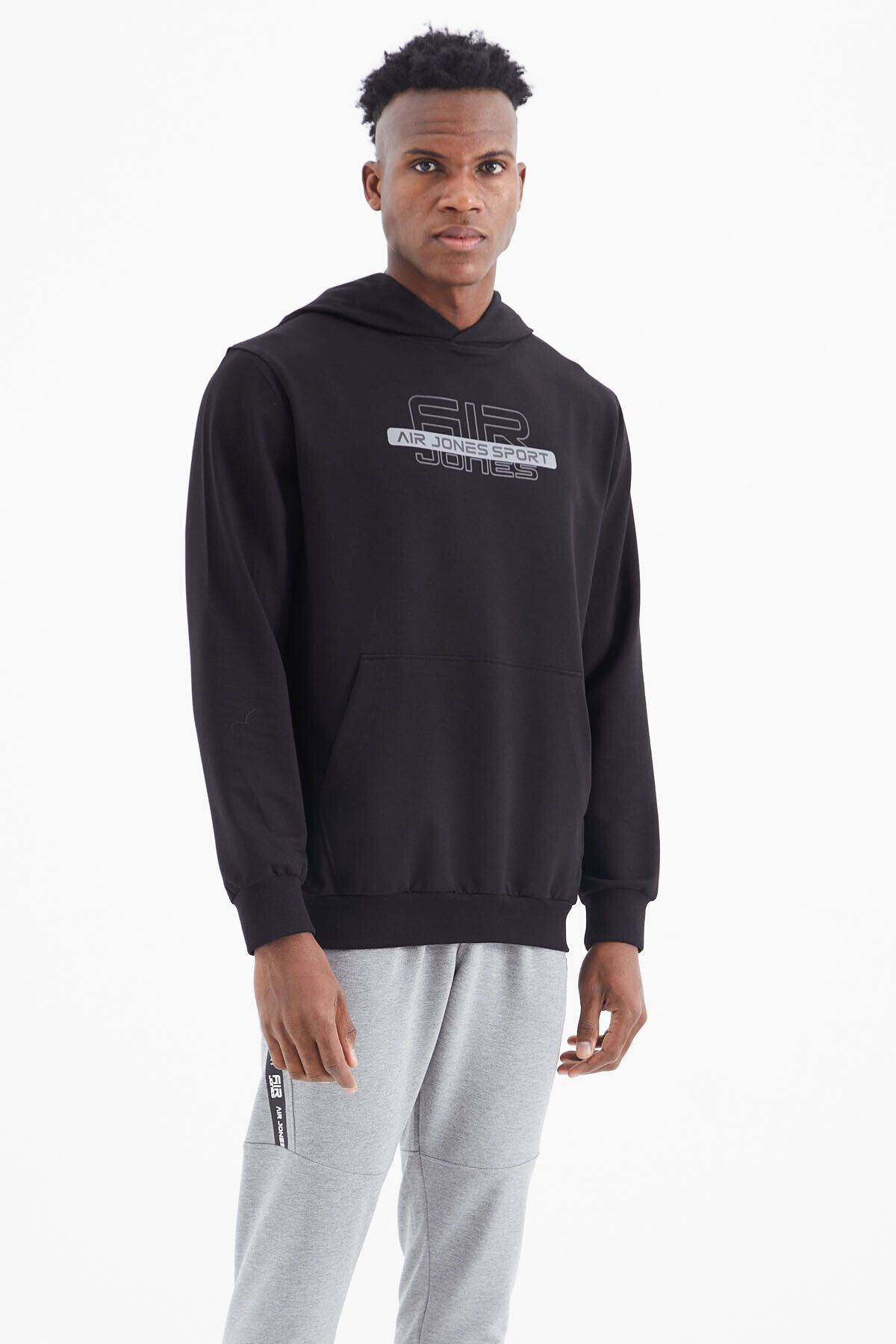 AIR JONES-Vincent Black Standard Fit Men's Sweatshirt - 88308 6