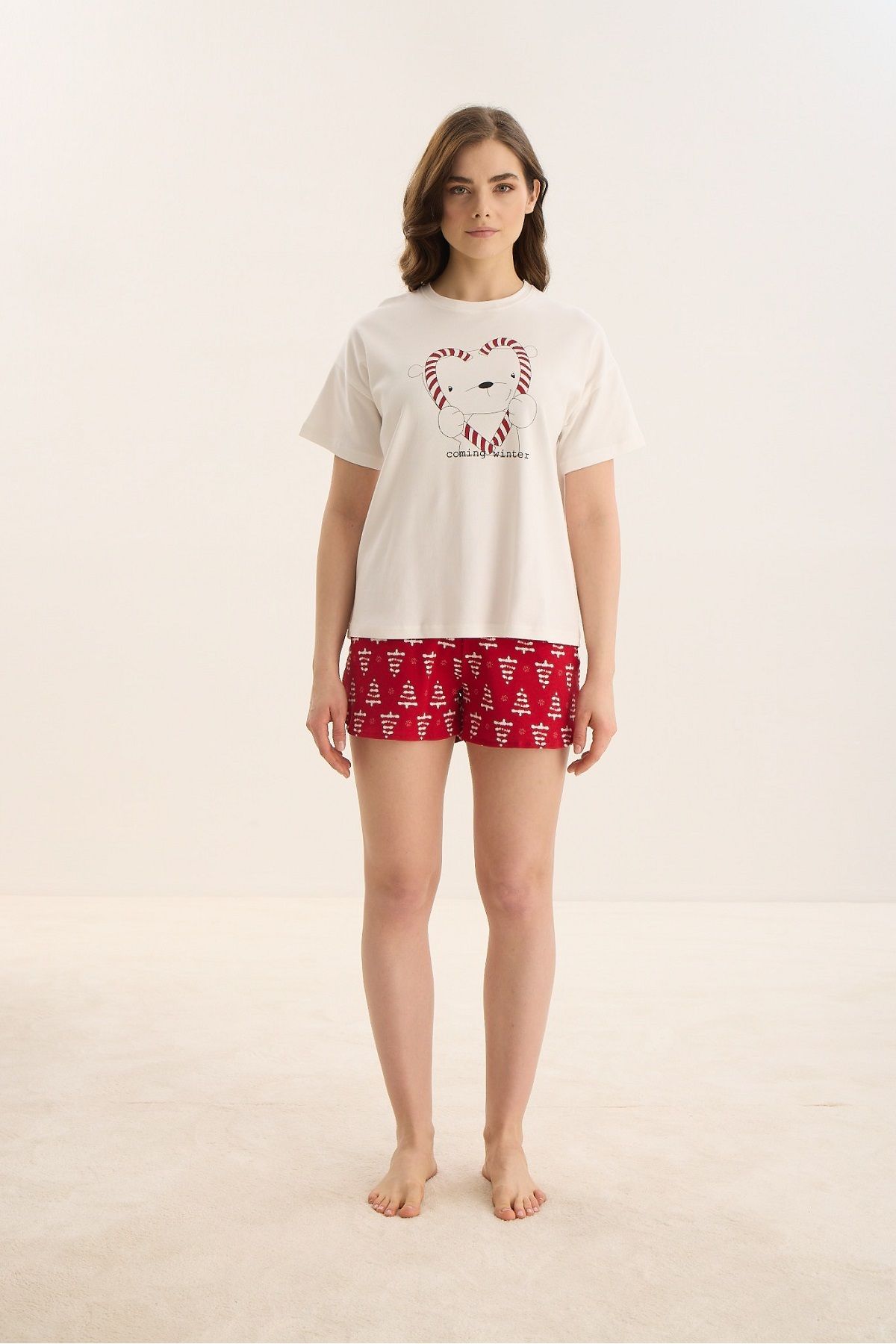 Sevim-15965 Printed Shorts Set 2