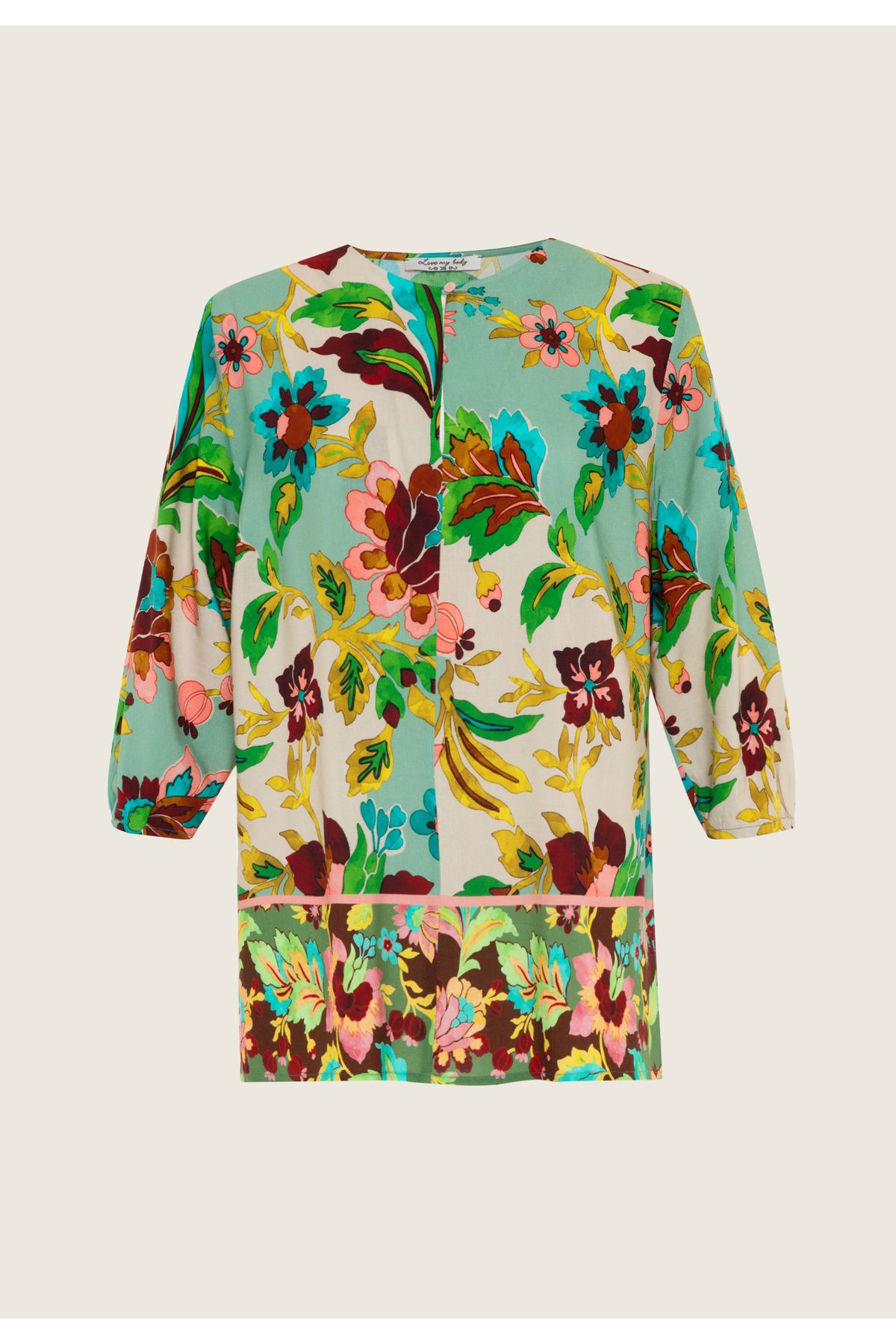 Love My Body-Gemusterte Bluse 6